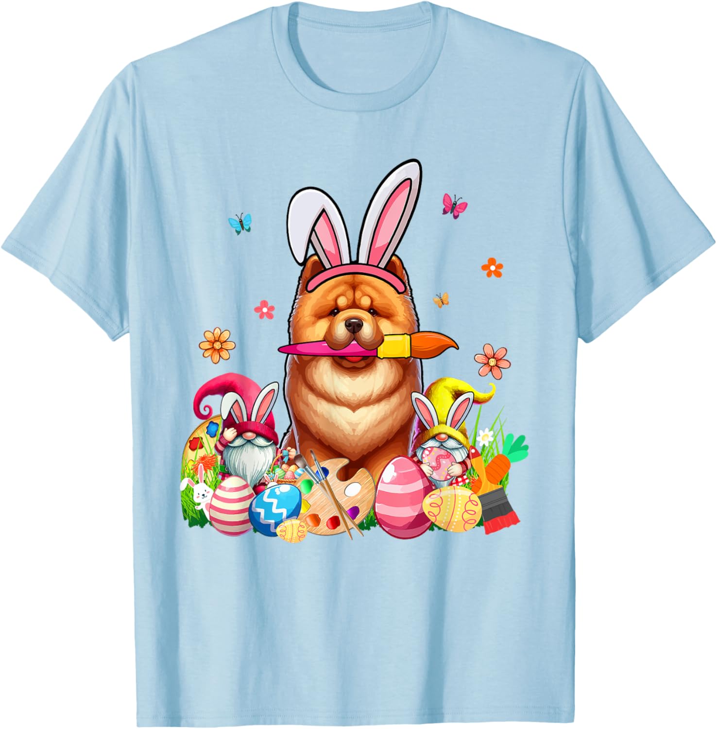 Chow Chow Cosplay Bunny Gnome Easter Eggs T-Shirt for Pet Lovers - 15
