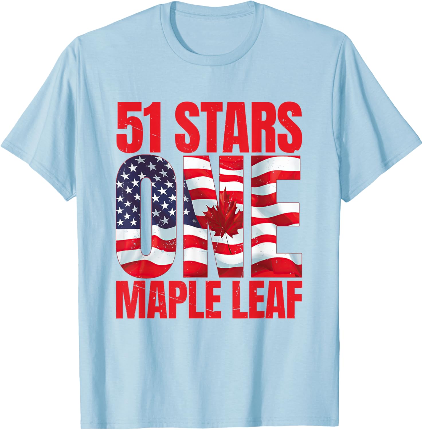 51 Stars One Maple Leaf T-Shirt for Satire and Joke Lovers - 1