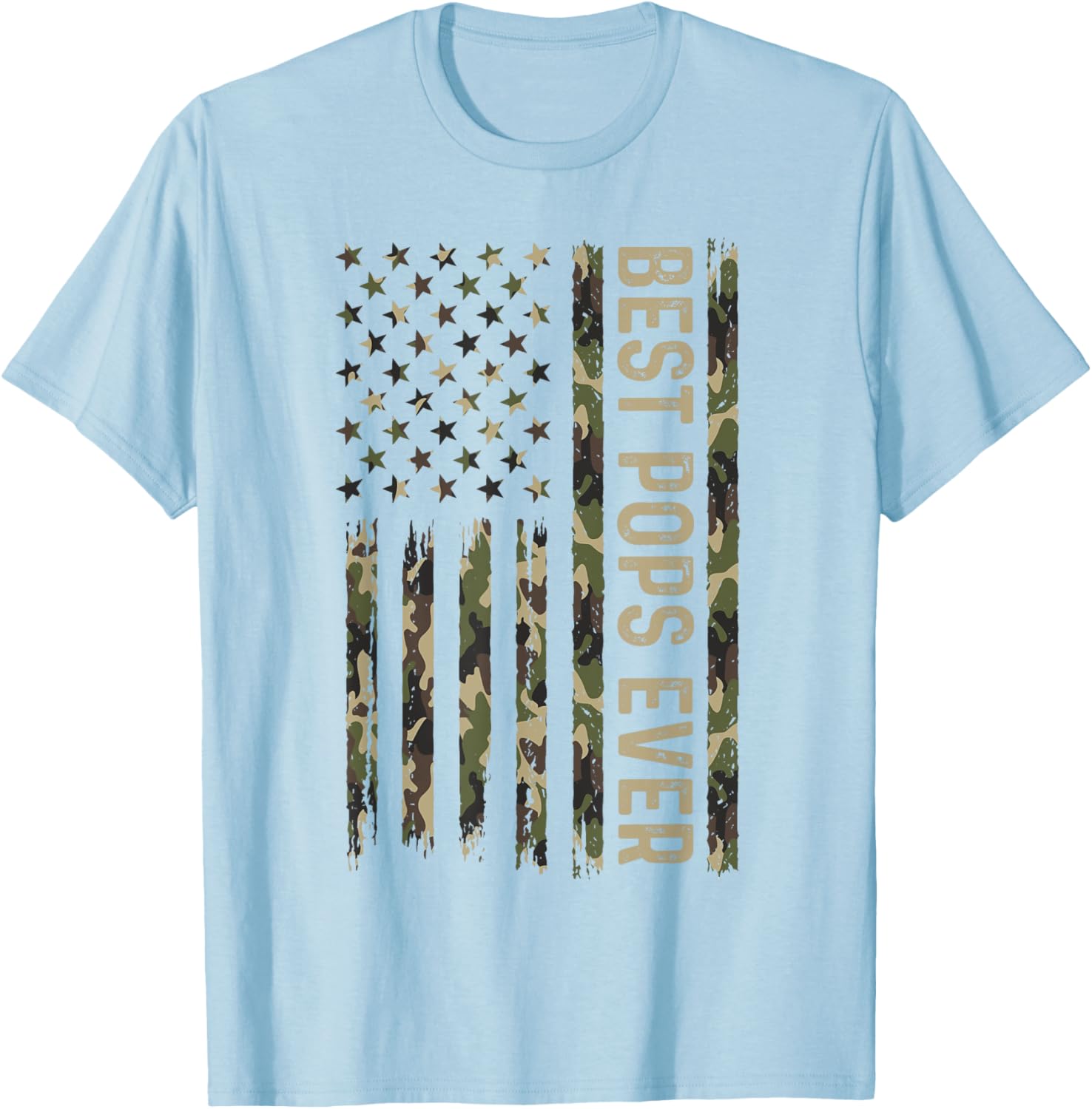 Best Pops Ever Camouflage Flag T-Shirt for Father's Day Gifts - 3