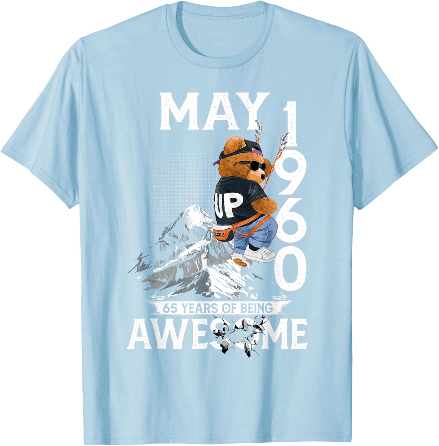 65th Birthday Bear Legends T-Shirt for Men May 1960 Vintage Style - 9