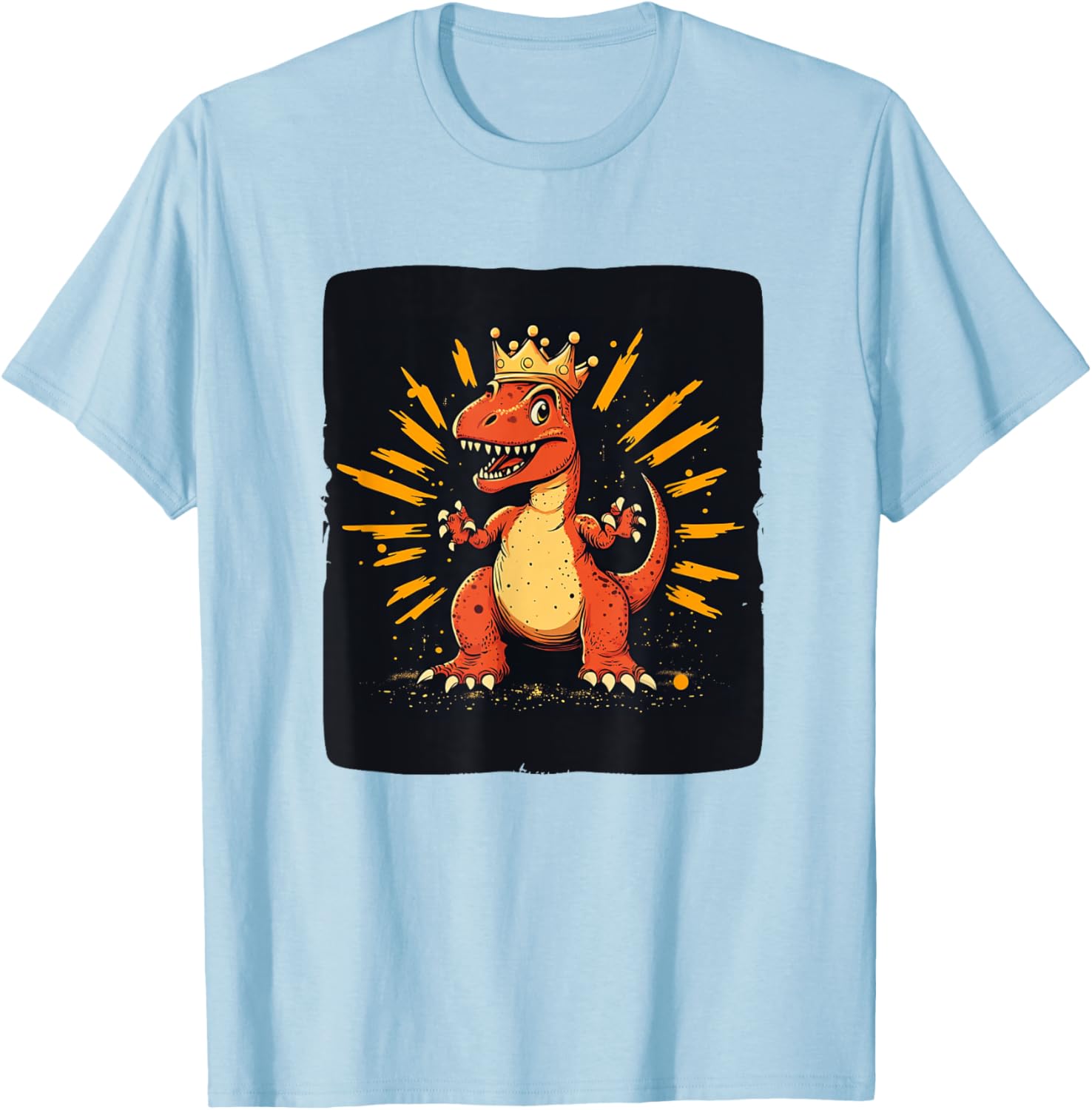 Cool Red Dinosaur Costume T-Shirt with Crown for King Lovers - 4