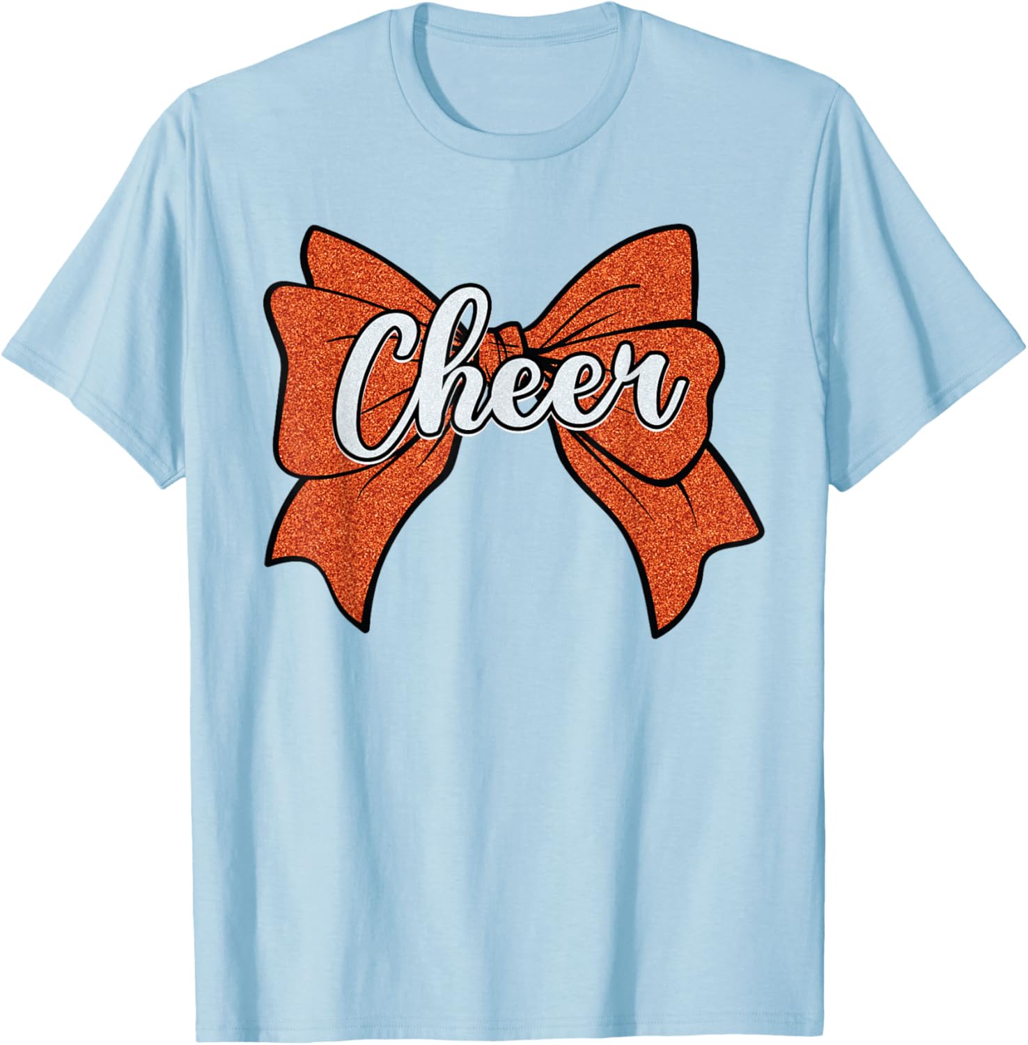 Coquette Orange Cheer Bow Sport T-Shirt for Cheerleaders and Fans - 13