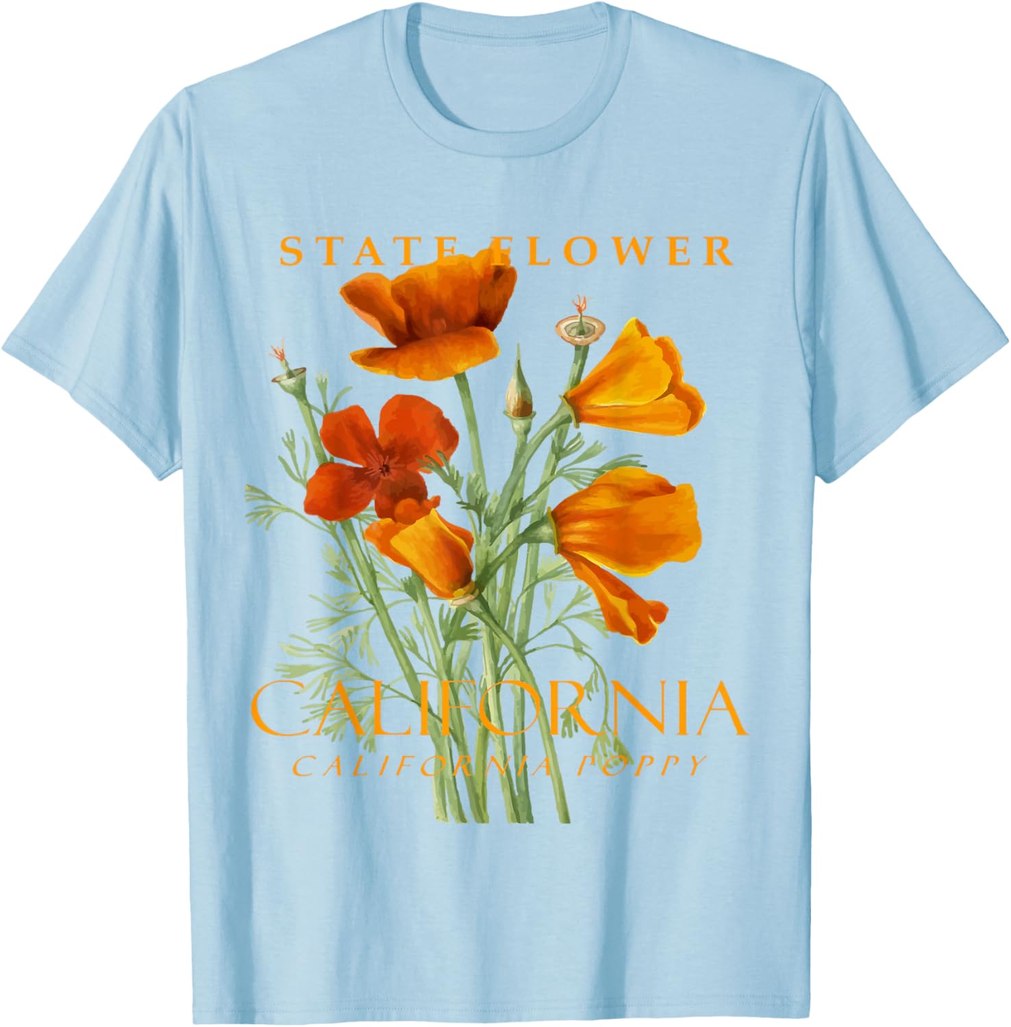 California Poppy T-Shirt for Nature Lovers - Stylish Floral Apparel - 11