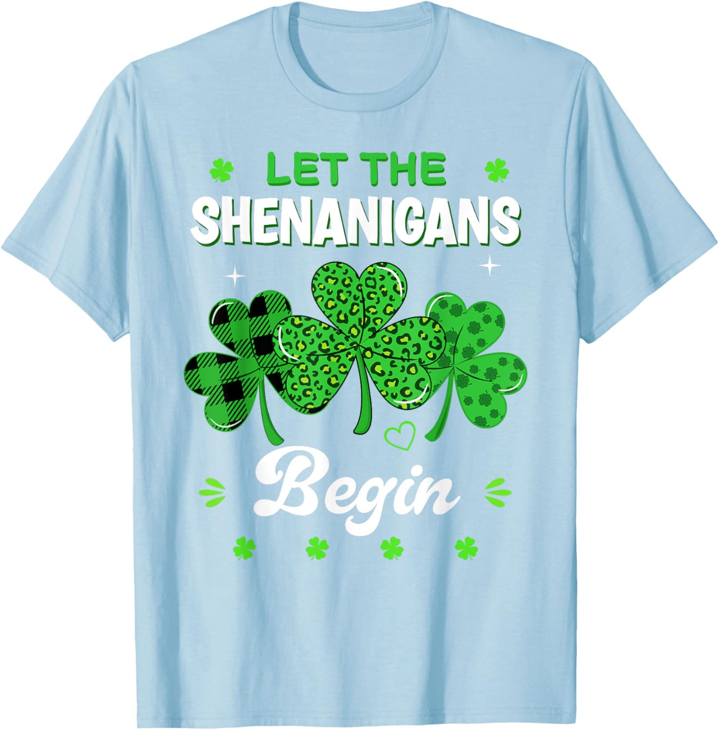 St Patricks Day Shamrock Leopard Print T-Shirt for Men and Women - 14