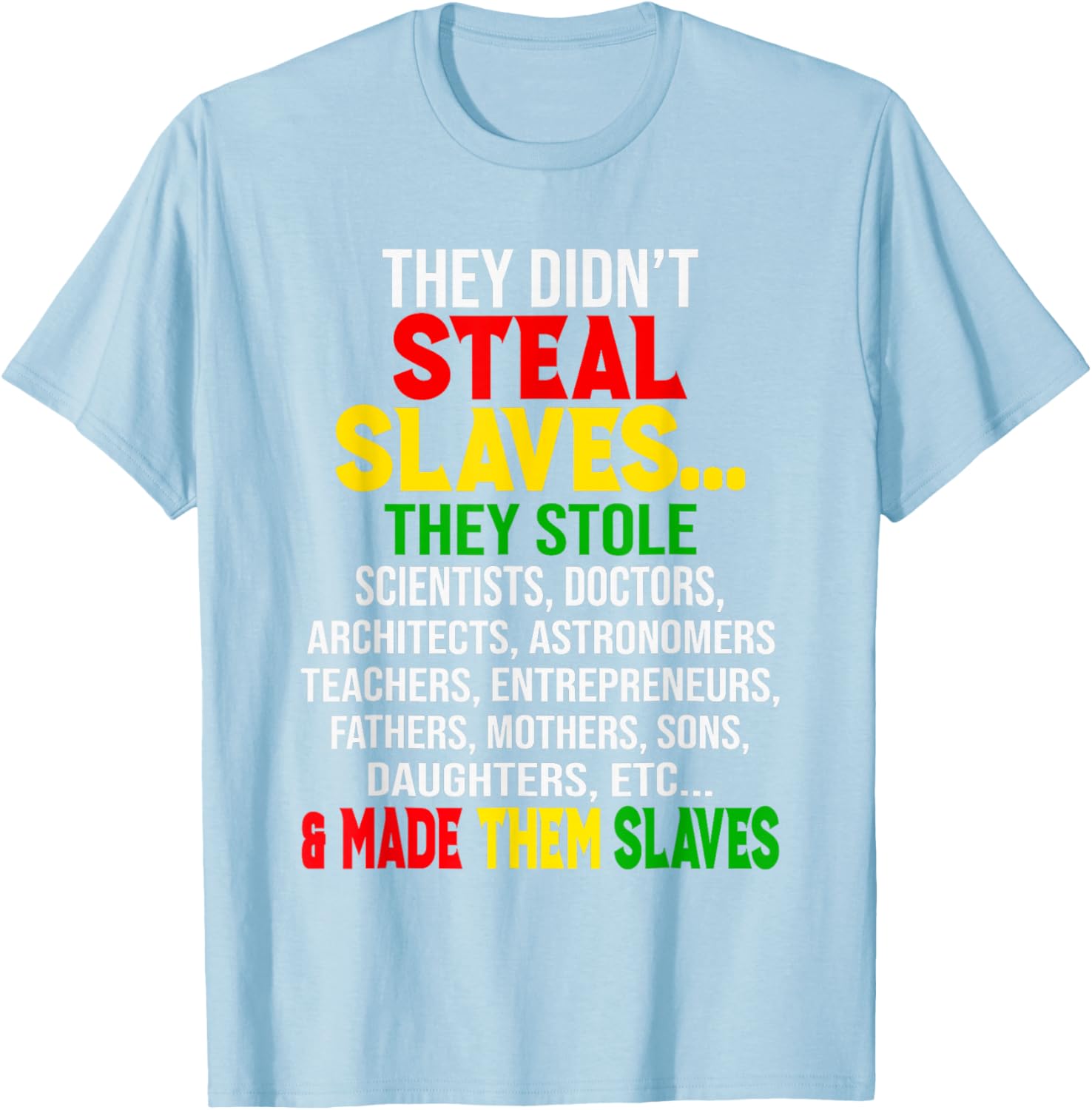 They Didn't Steal Slaves Melanin Black History Month T-Shirt for All - 27