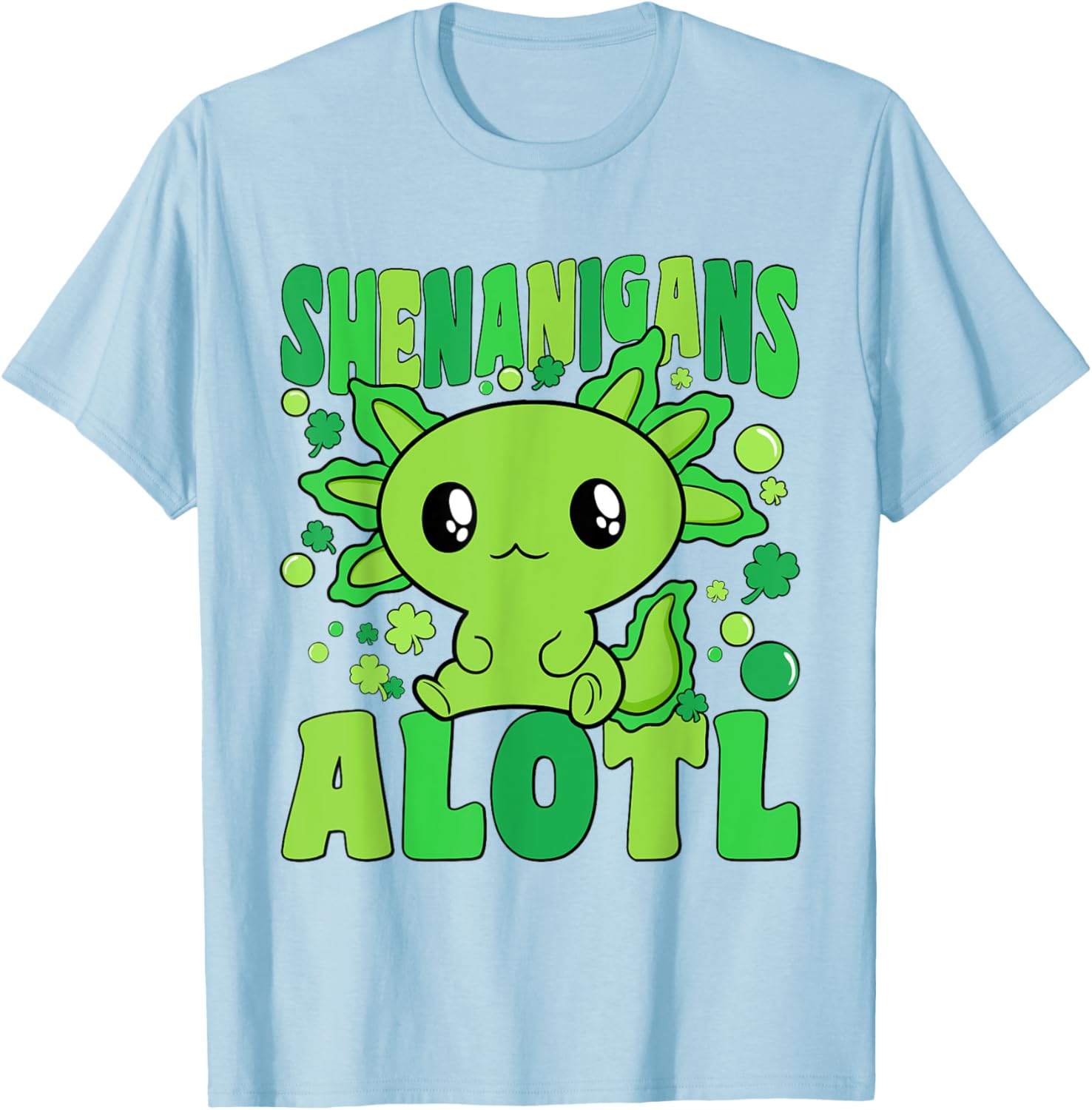 Cute Axolotl St Patricks Day T-Shirt for Kids - Fun Alotl Design - 10