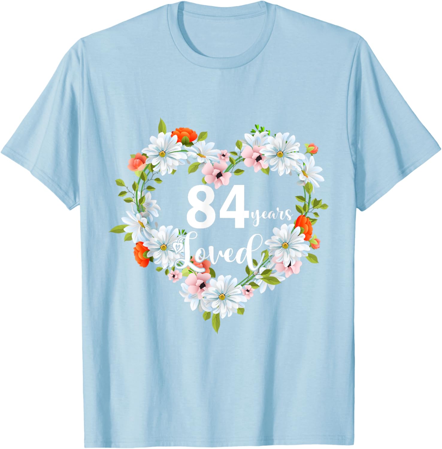 84th Birthday Gift T-Shirt for Women - 84 Years Loved 1941 Design - 16