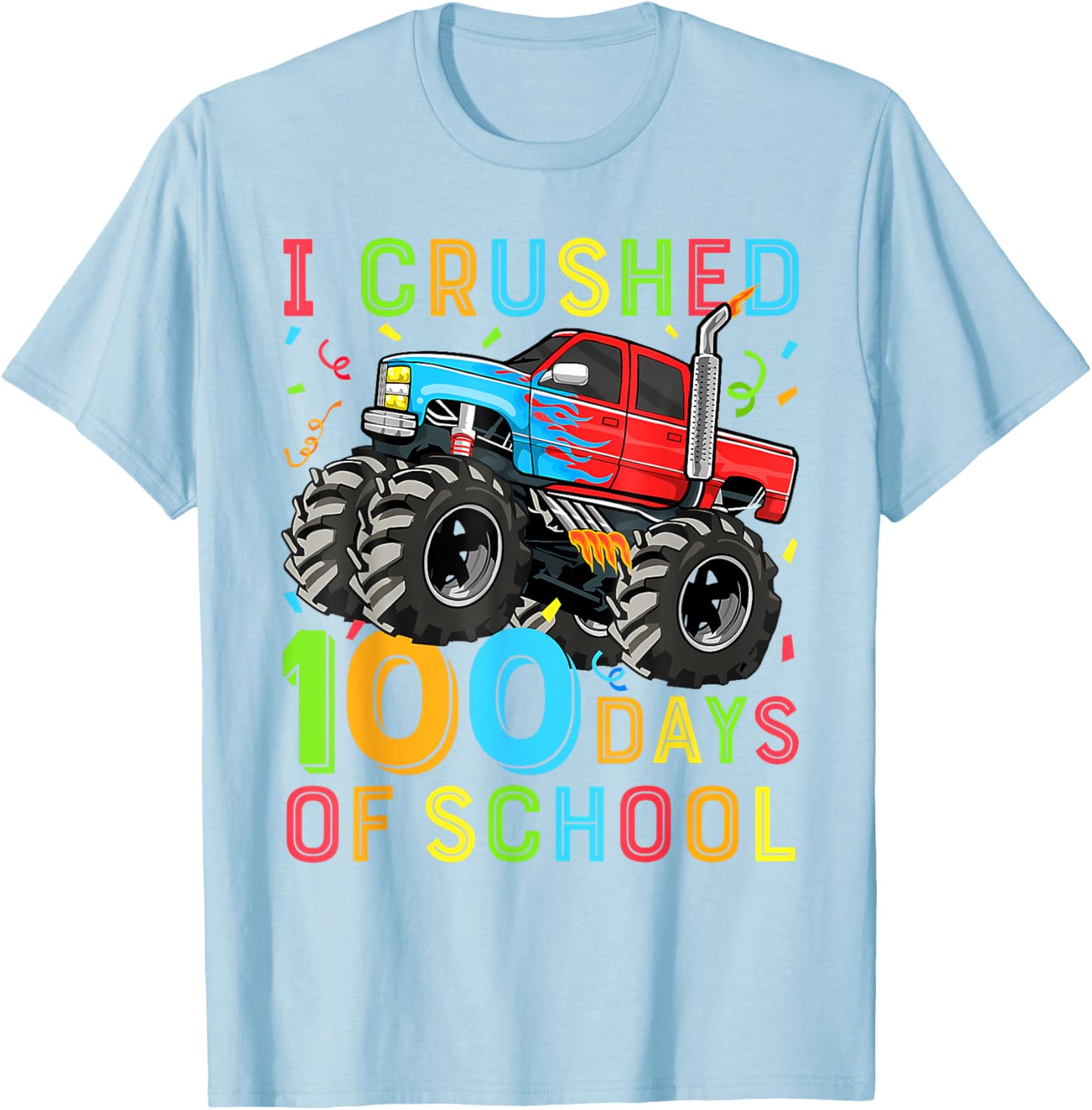 100 Days of School Monster Truck Shirt for Boys Fun 100th Day Outfit - 4