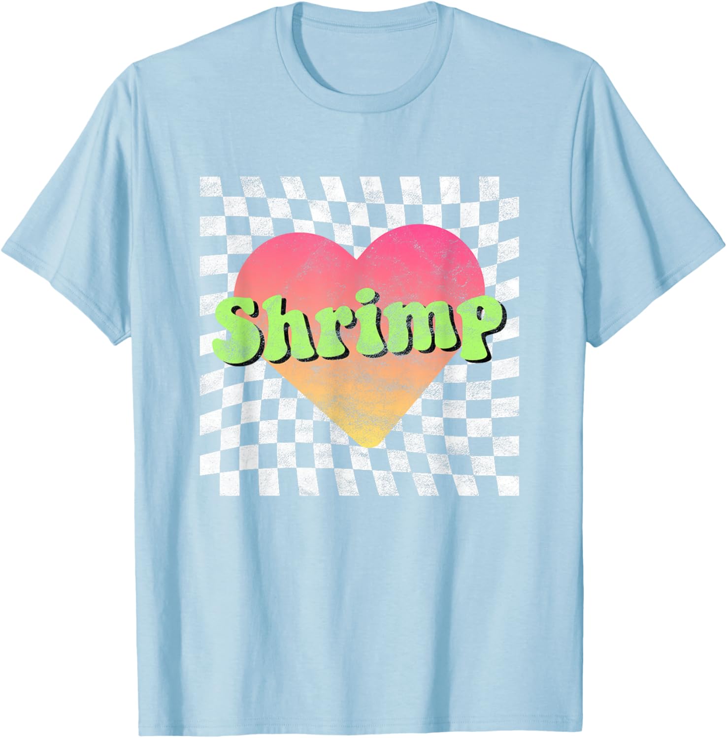 Vintage Retro Shrimp Lover Heart T-Shirt for Seafood Fans - 2