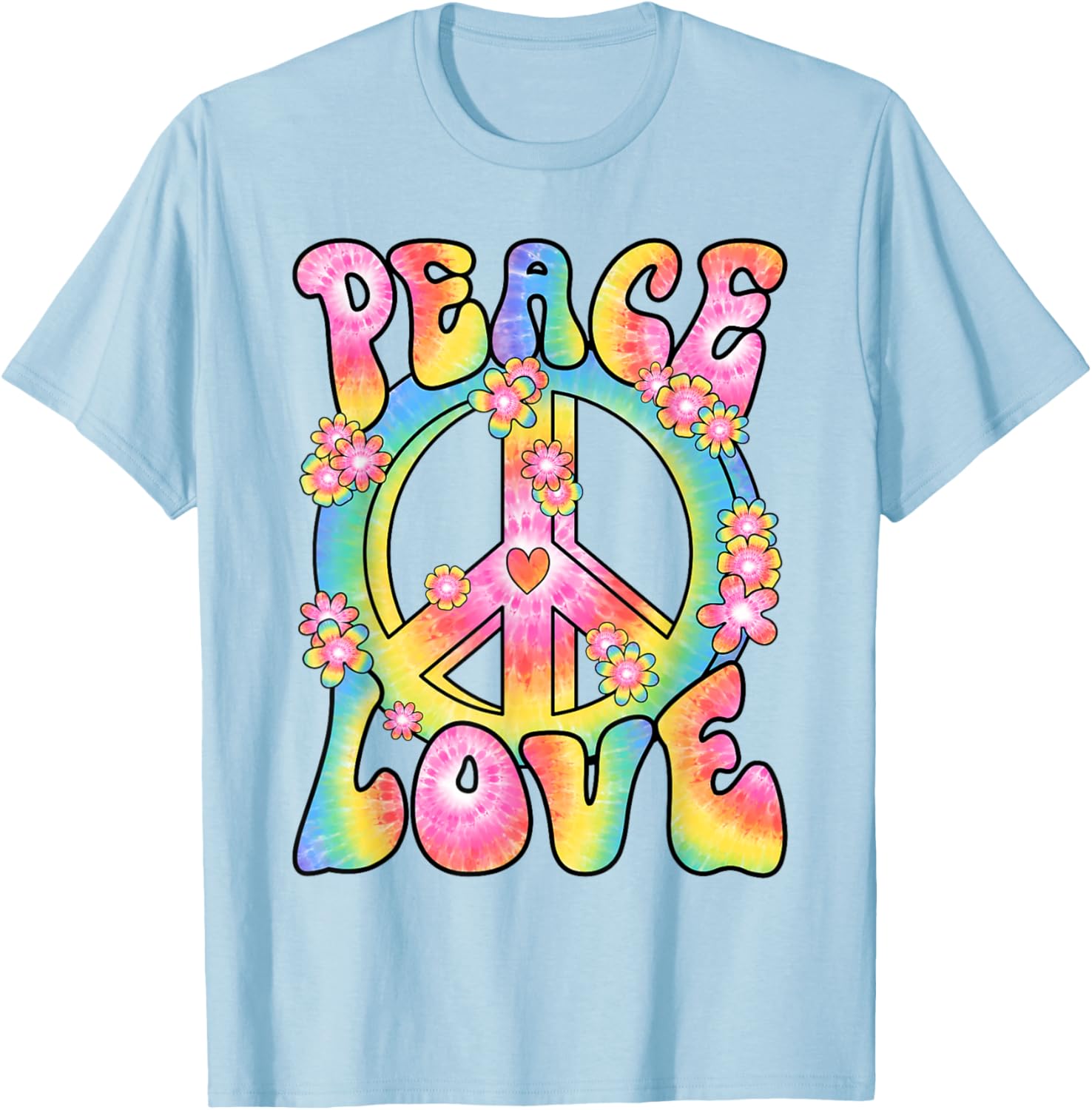 Retro Hippy Costume T-Shirt Peace Love 60s 70s Vintage Outfit - 8