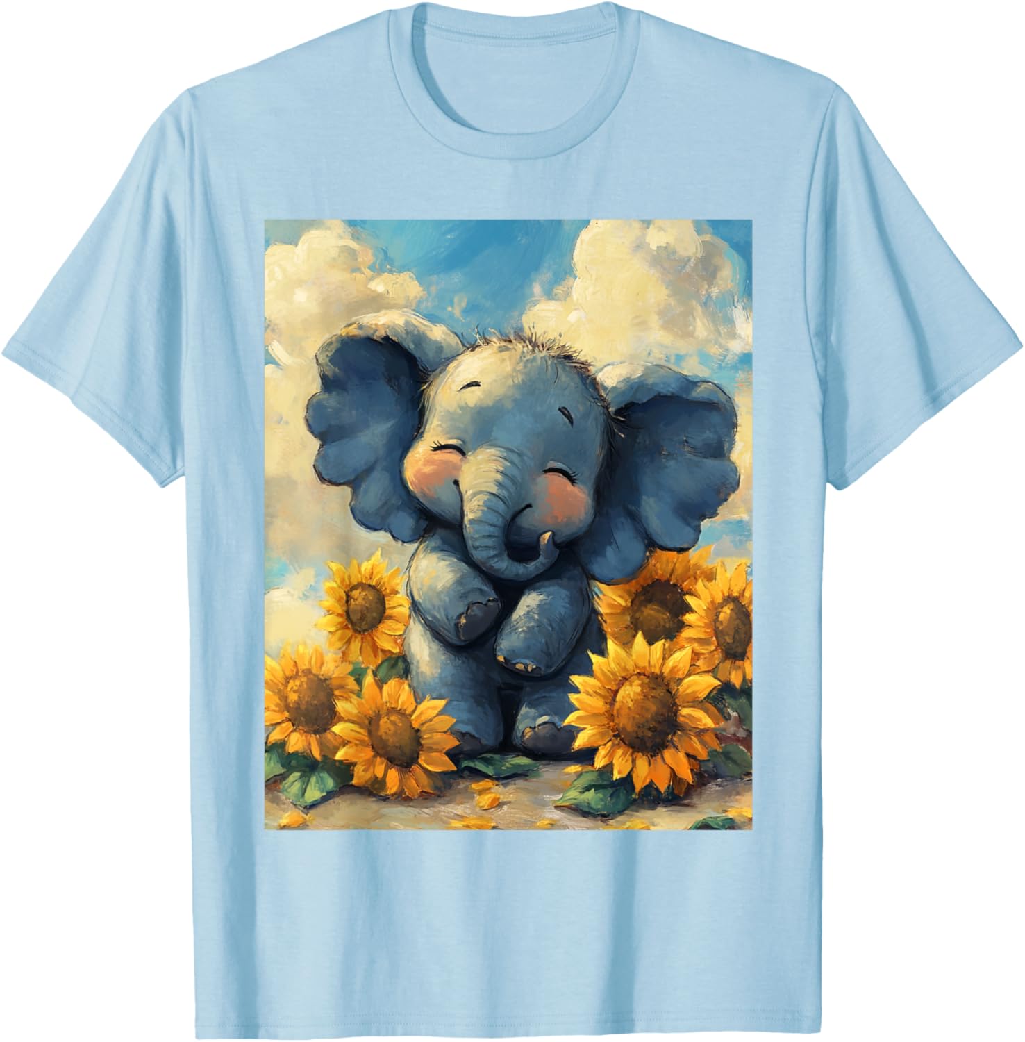 Adorable Sunflower Elephant T-Shirt for Kids - Perfect for Boys and Girls - 13