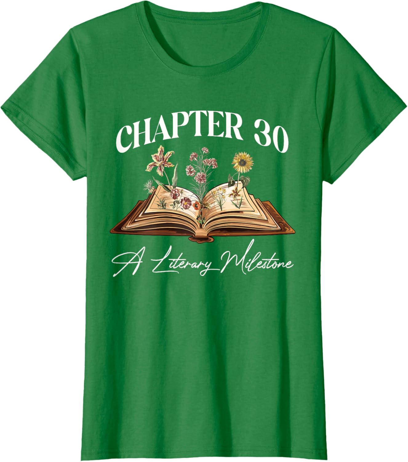 Wildflower Book Lover 30th Birthday T-Shirt for Nature Enthusiasts - 11