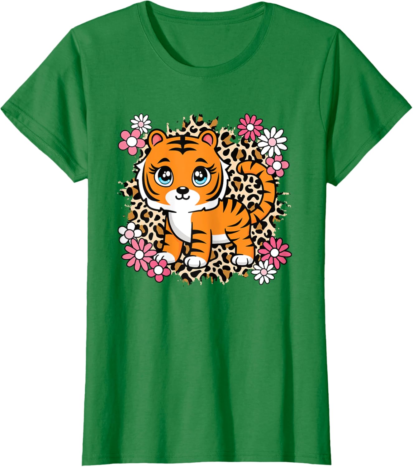 Cute Tiger Flowers T-Shirt for Women Girls and Kids - Perfect Gift for Tiger Lovers - 5