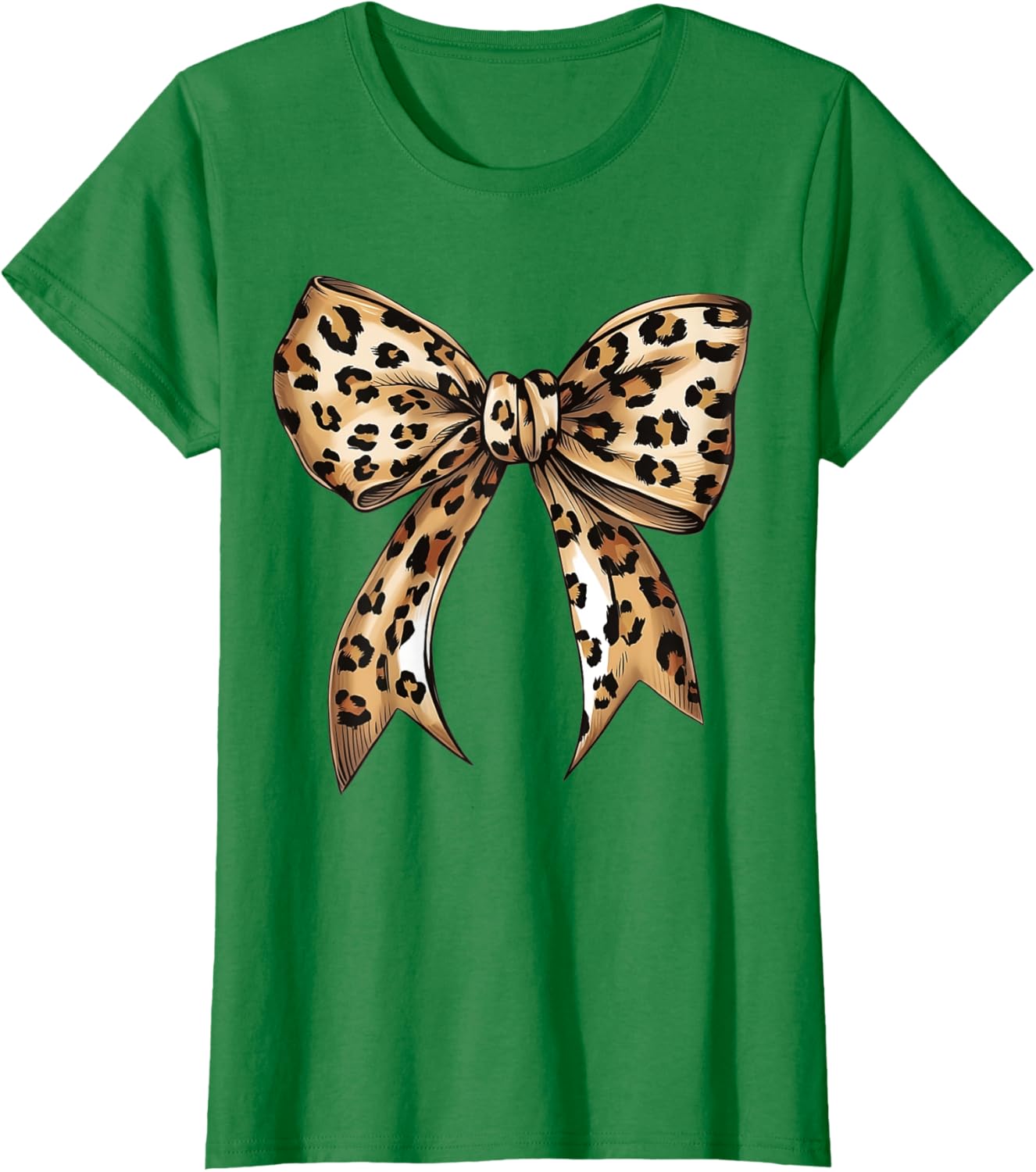 Stylish Leopard Print Croquette Bow T-Shirt for Trendy Fashion Lovers - 5