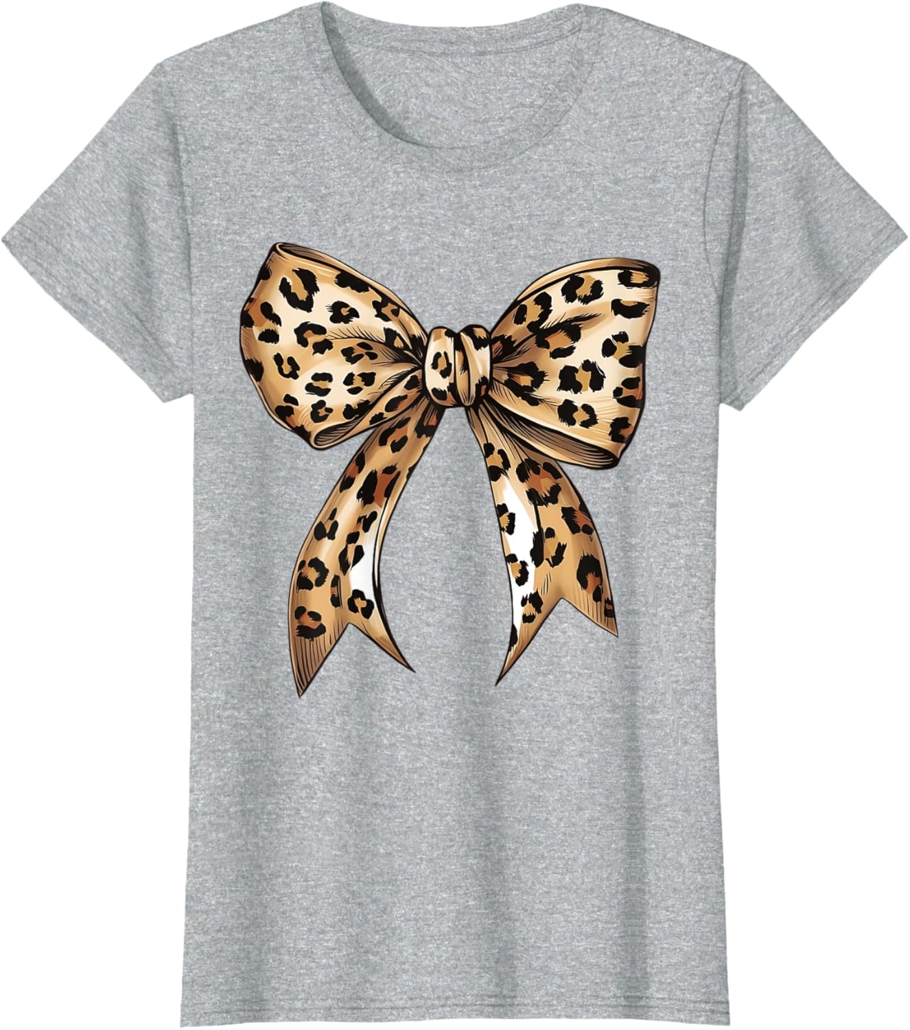 Stylish Leopard Print Croquette Bow T-Shirt for Trendy Fashion Lovers - 15