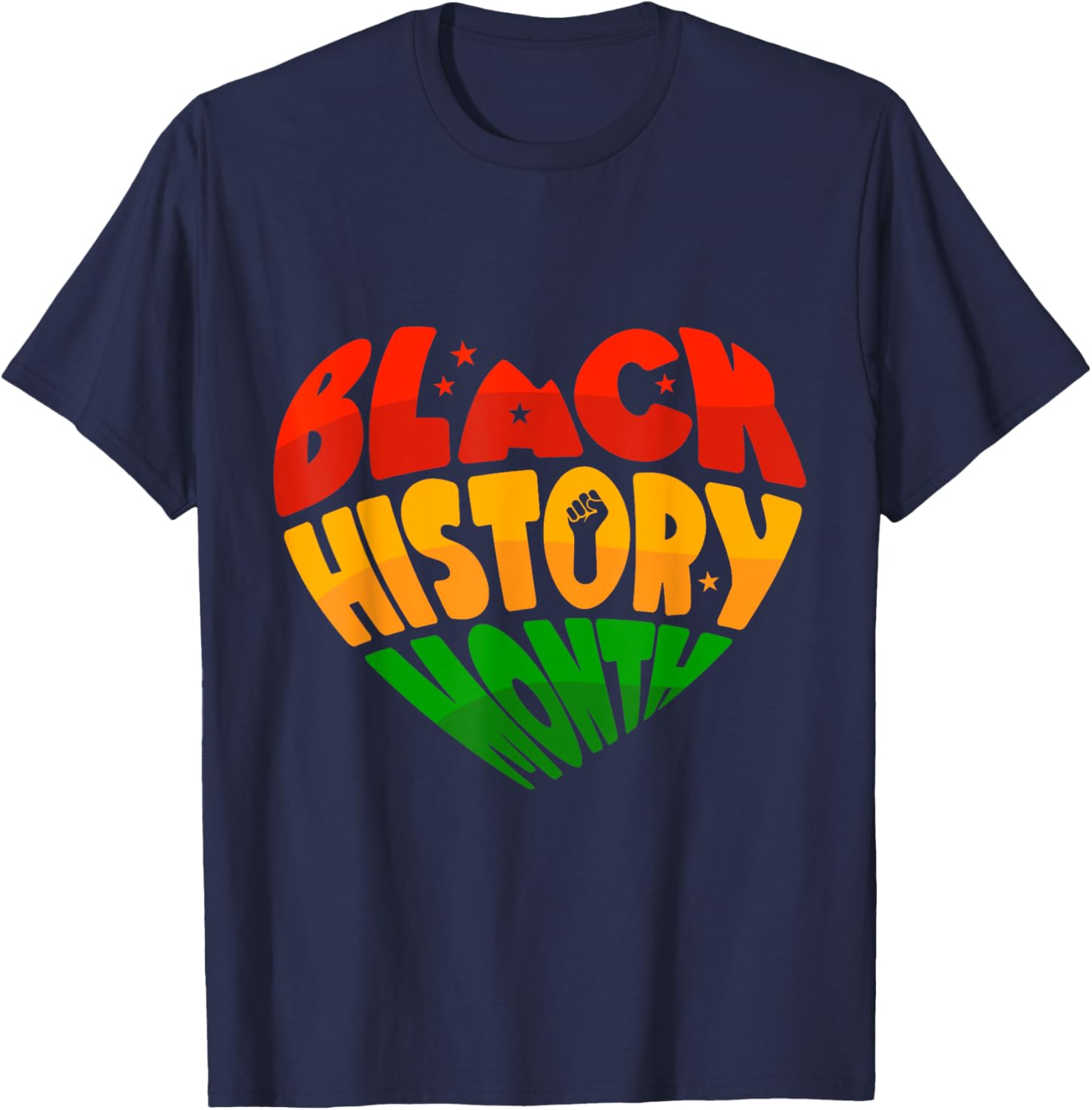 Celebrate Black History Month Heart & Fist T-Shirt for Women, Men & Kids - 12