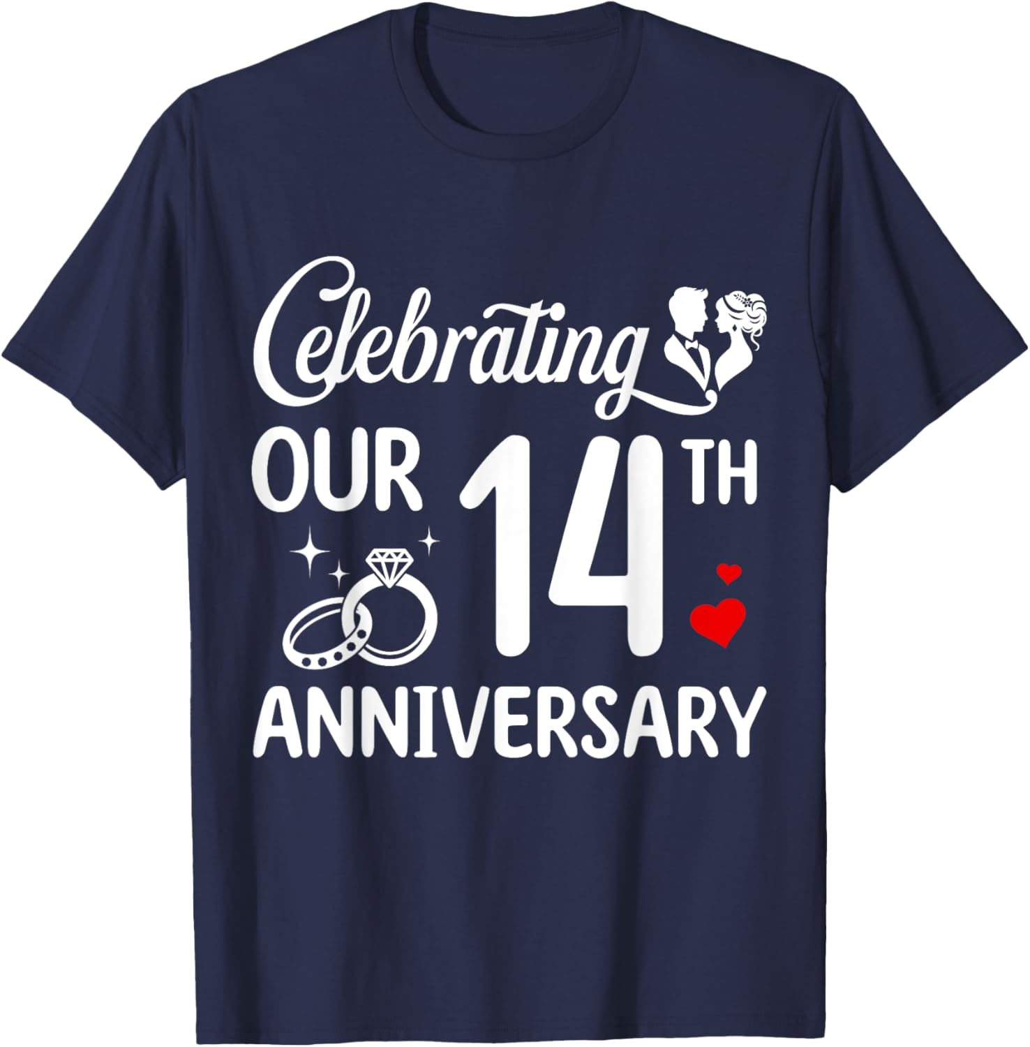 14th Wedding Anniversary T-Shirt for Couples - Celebrate 14 Years of Love - 15