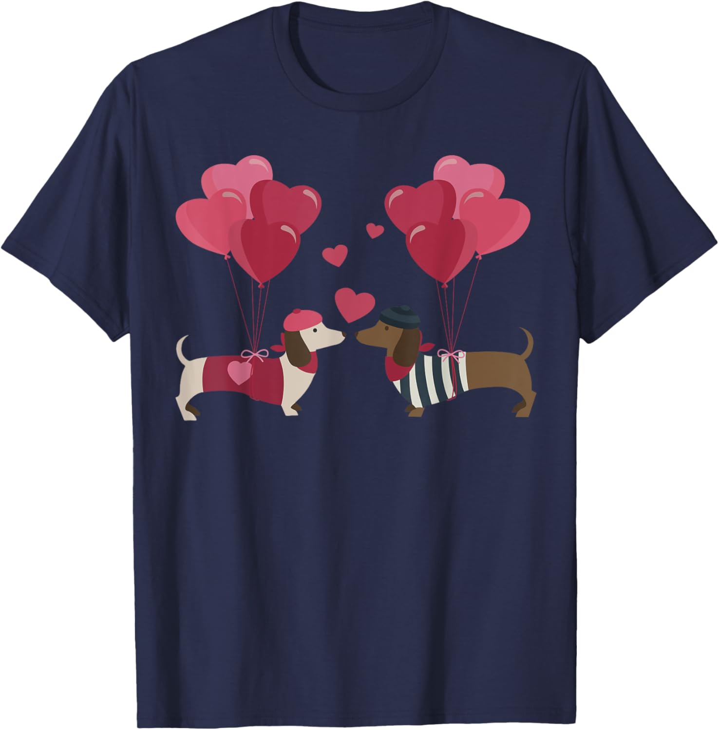 Cute Dachshund Valentine's Day T-Shirt for Dog Moms and Dads - 7