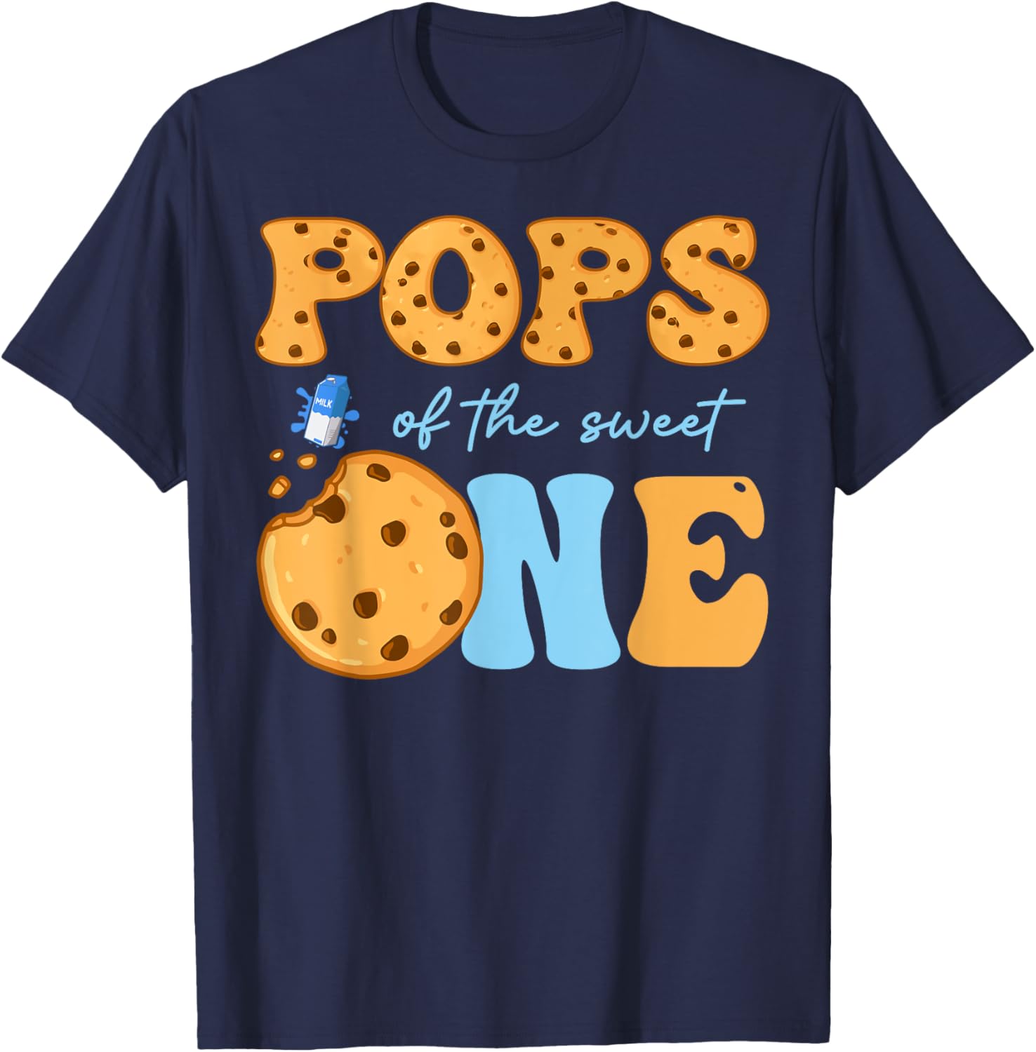 Cute Cookies and Milk Birthday Party T-Shirt for Kids and Teens - 12