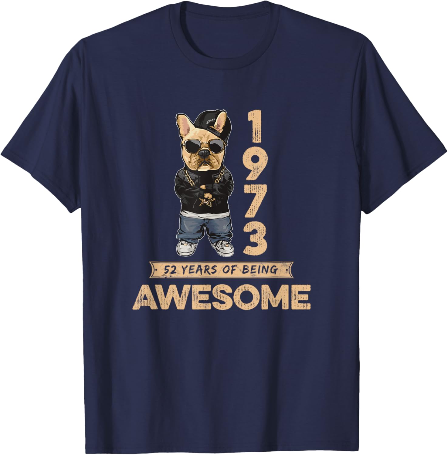Vintage 1973 Bulldog Dog T-Shirt Celebrate 52 Years of Awesomeness - 3