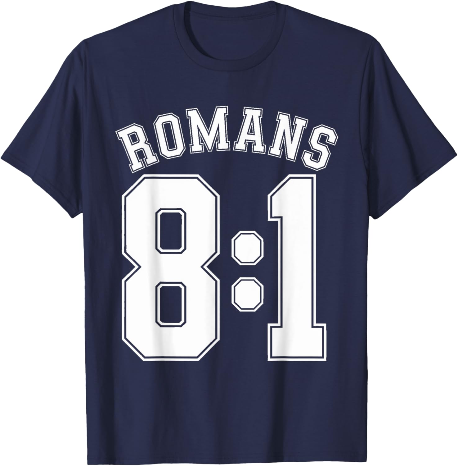 Romans 8:1 Sports Jersey T-Shirt for Christian Motivation and Faith - 19
