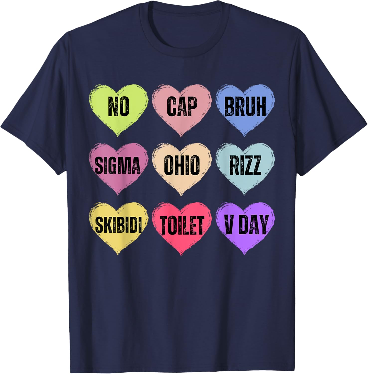 Skibidi Valentine's Day Funny Rizz No Cap T-Shirt for Couples - 12