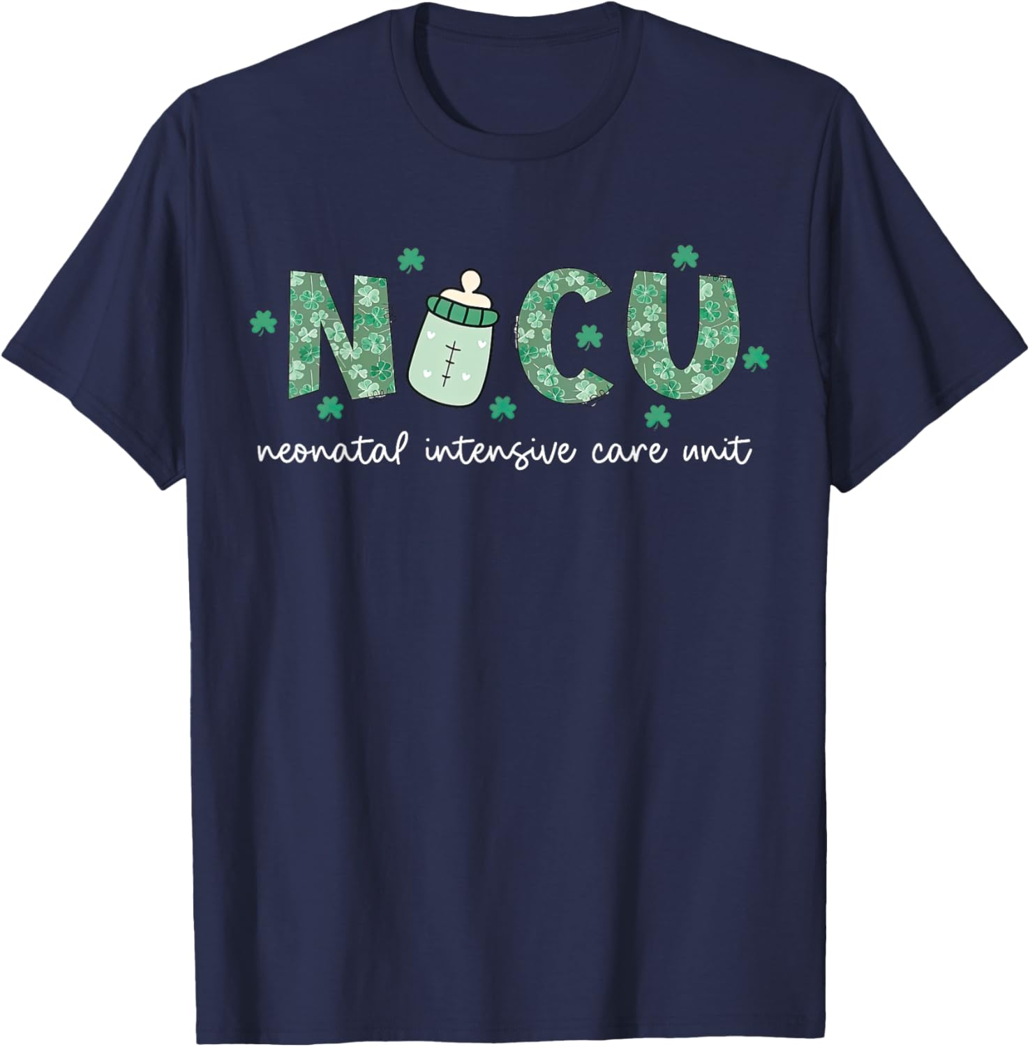 Retro Shamrock NICU Nurse St Patrick's Day T-Shirt for Celebration - 9