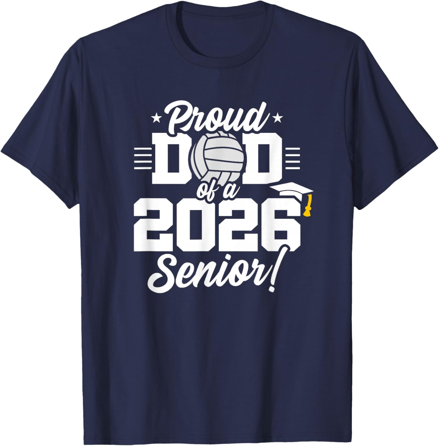 Class of 2026 Volleyball Dad Senior Year T-Shirt for Proud Parents - 10
