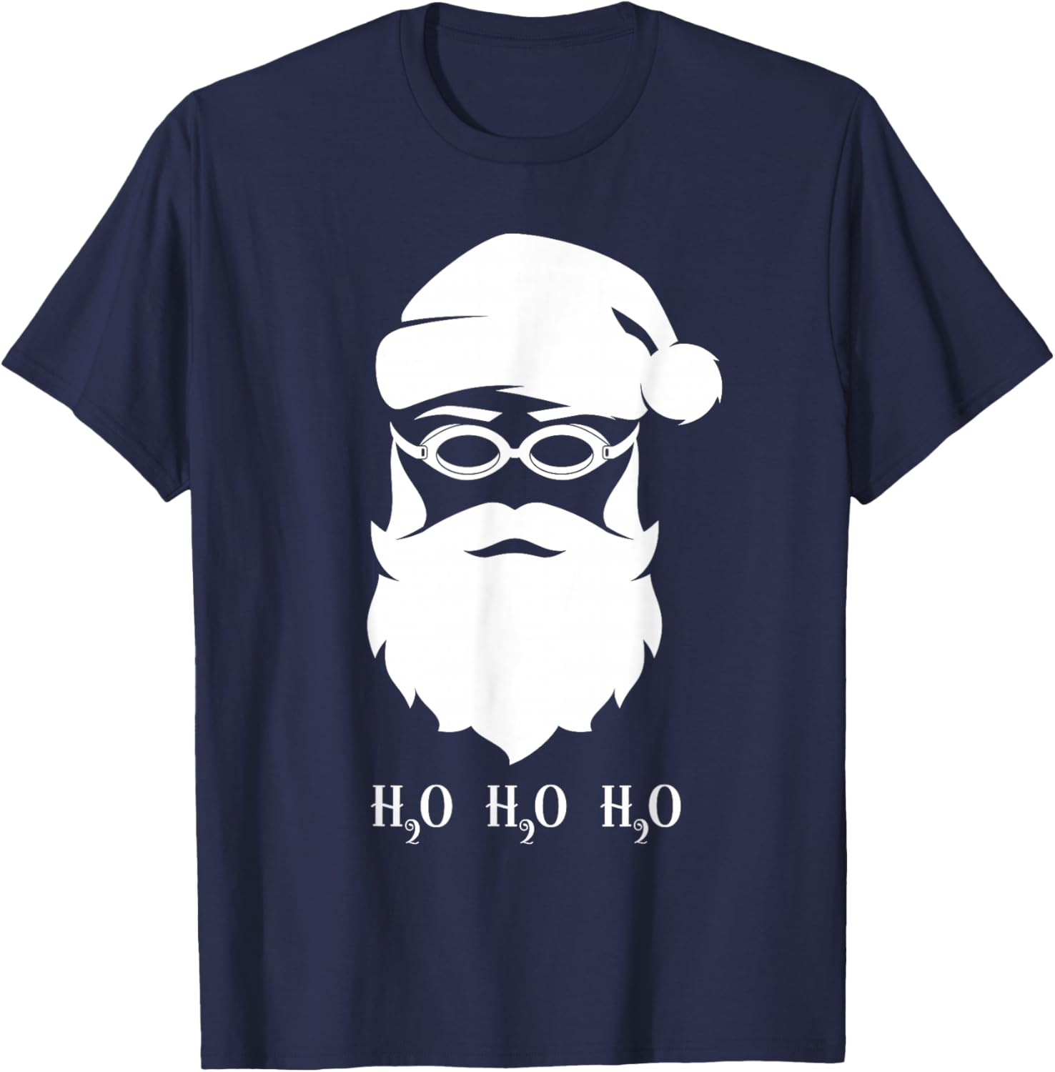 Funny Swimming Santa Claus H20 Swimmer Christmas T-Shirt for Holidays - 4