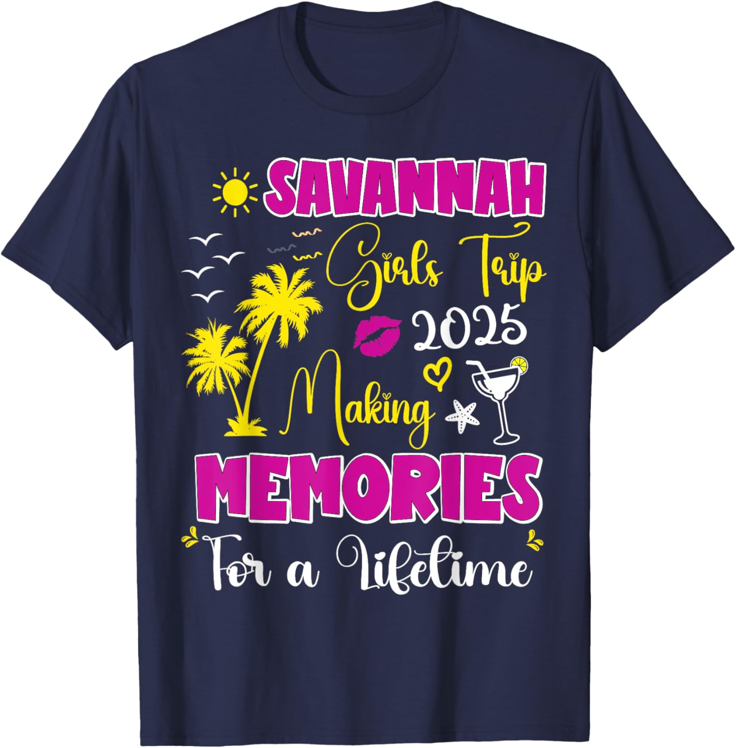 Savannah Girls Trip 2025 Summer Vacation T-Shirt for Women - 4