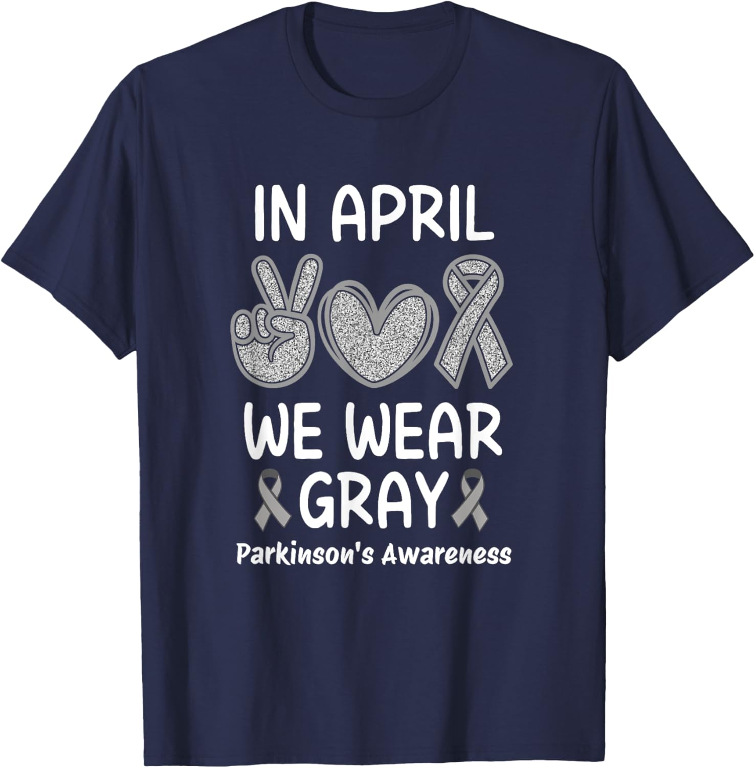 April Gray Parkinson's Awareness Ribbon T-Shirt for Support and Style - 5
