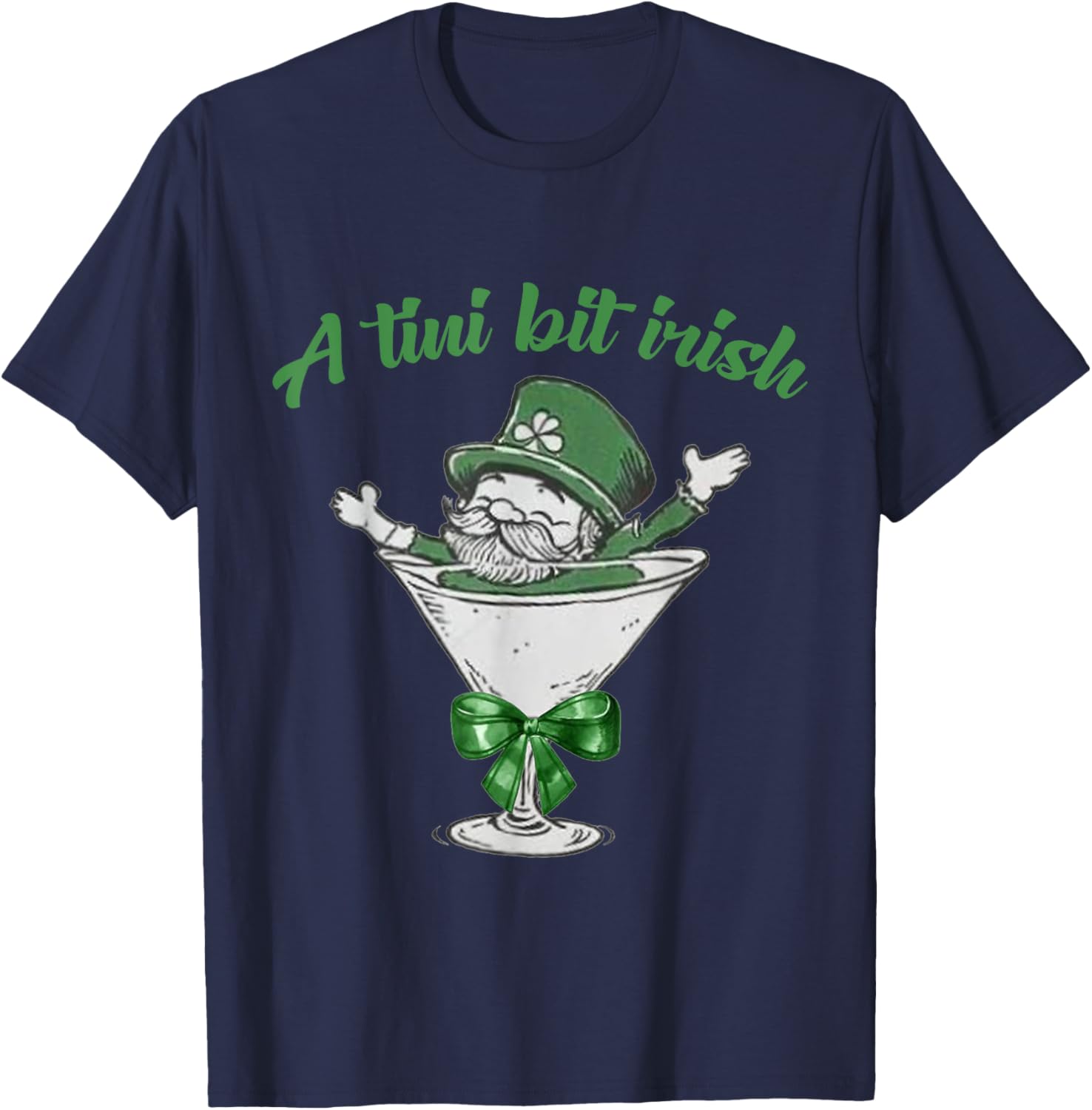 A Tini Bit Irish Leprechaun Martini St Patrick's Day T-Shirt - 7