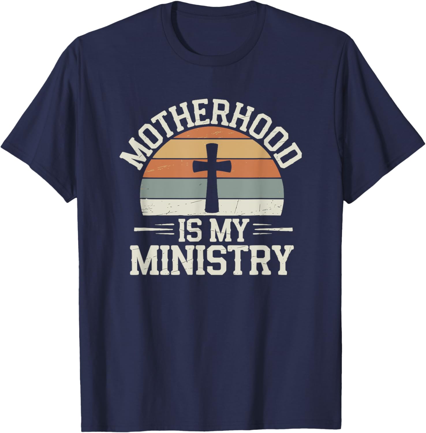 Motherhood Is My Ministry Christian Retro T-Shirt for Devoted Moms - 2