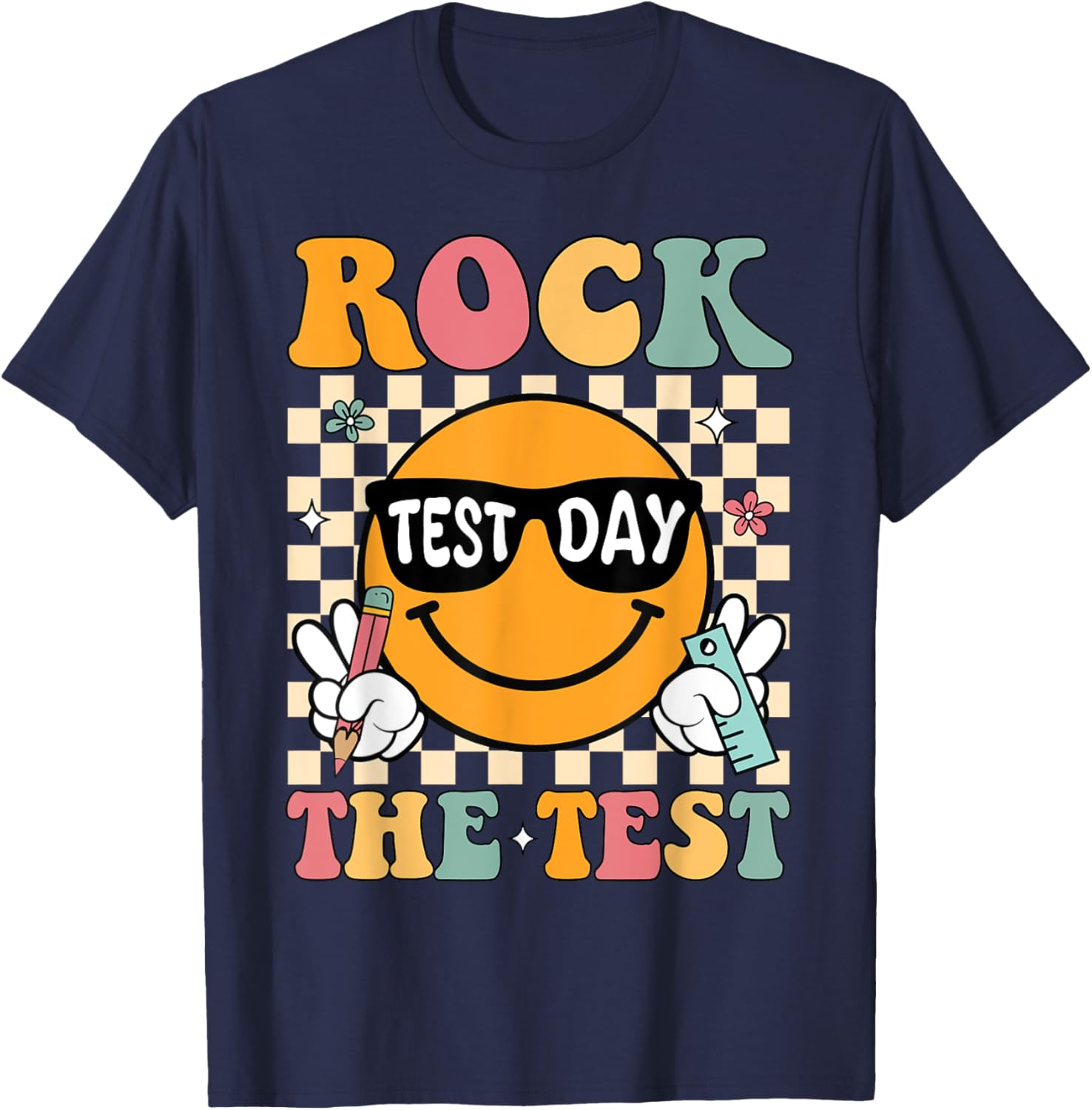 Test Day Rock The Test Teacher T-Shirt Motivational Gift for Educators - 13