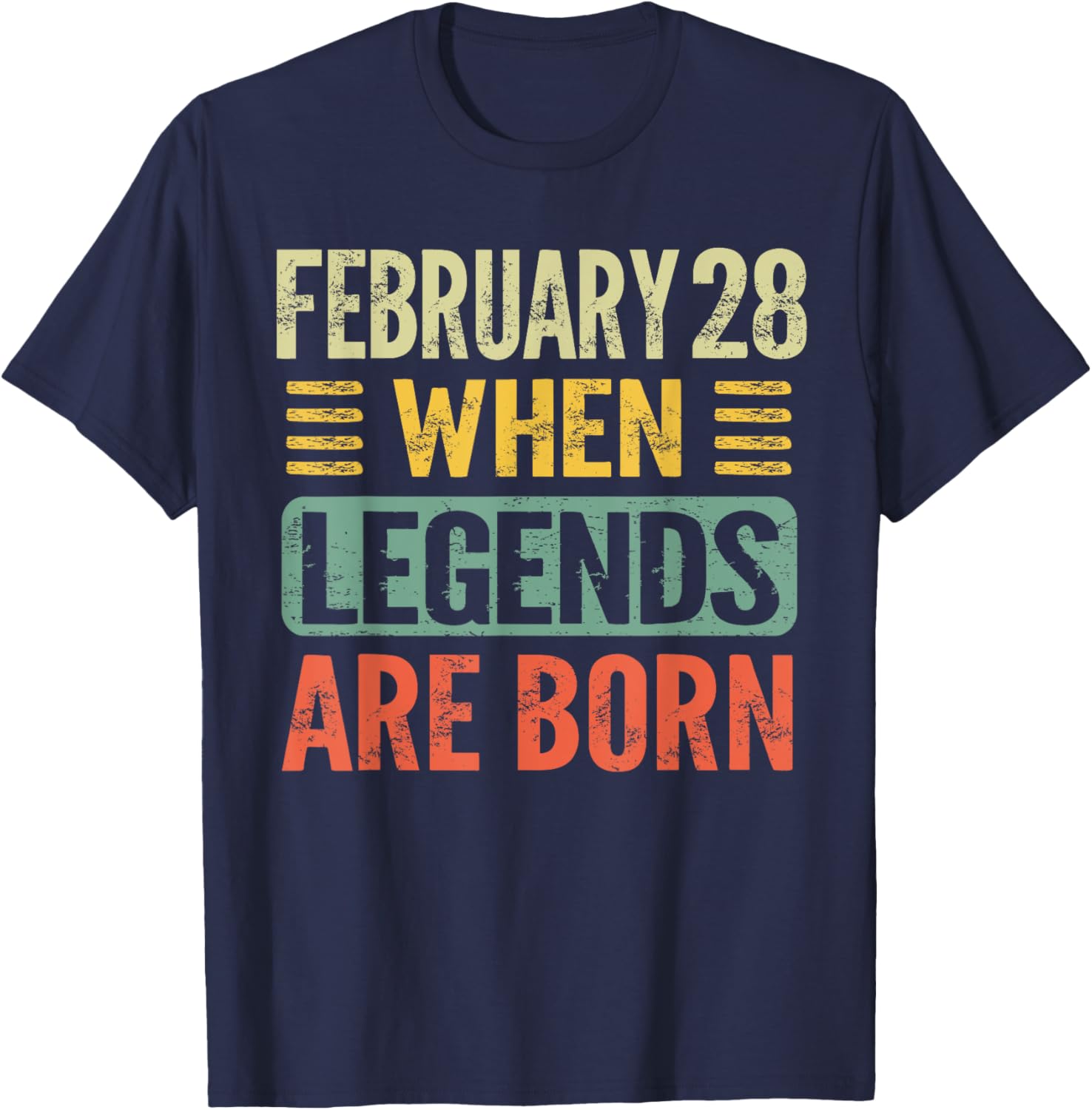 February 28 Legends Born Vintage T-Shirt for Birthday Celebration - 11