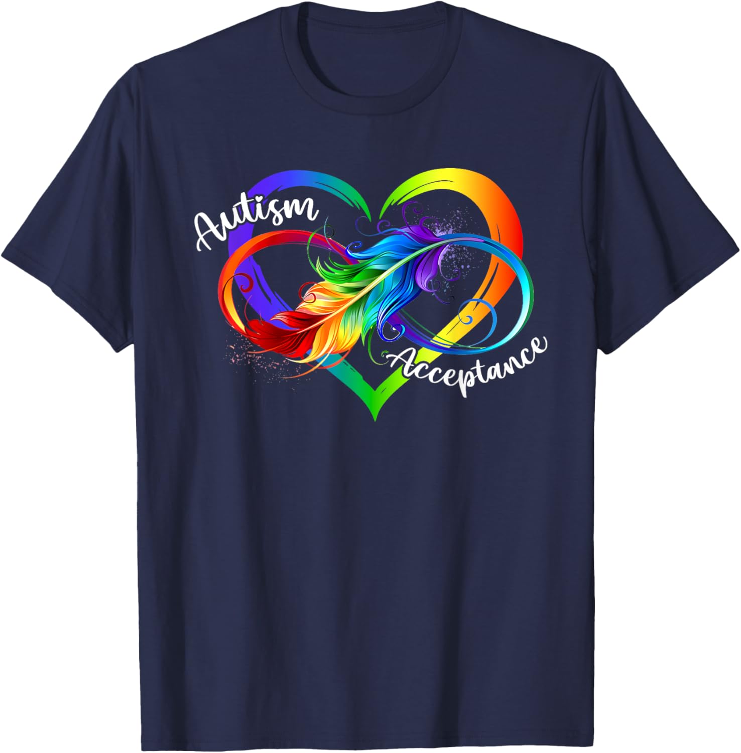 Autism Red Infinity Symbol T-Shirt for Women's Acceptance Fashion - 4