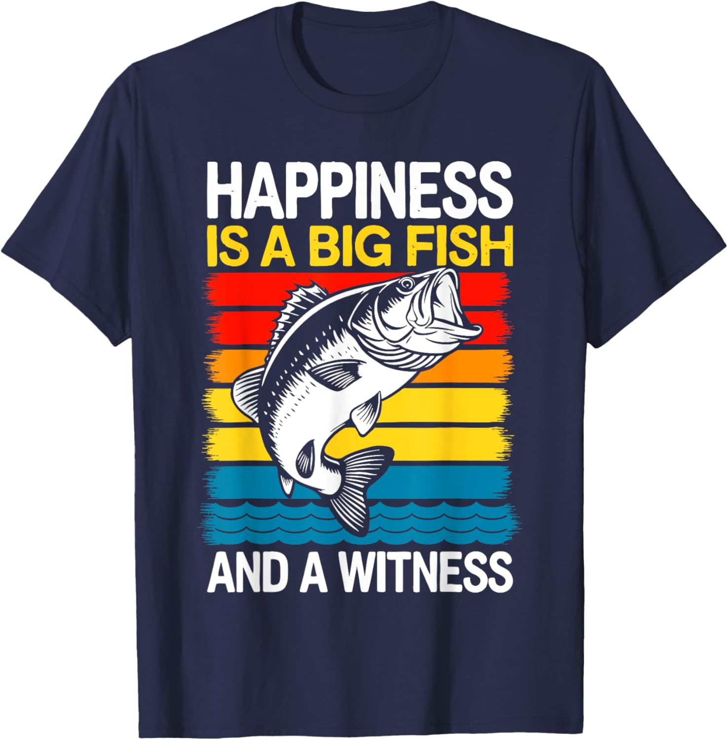 Catch the Joy: Big Fish and Witness Bass Fishing T-Shirt for Anglers - 15