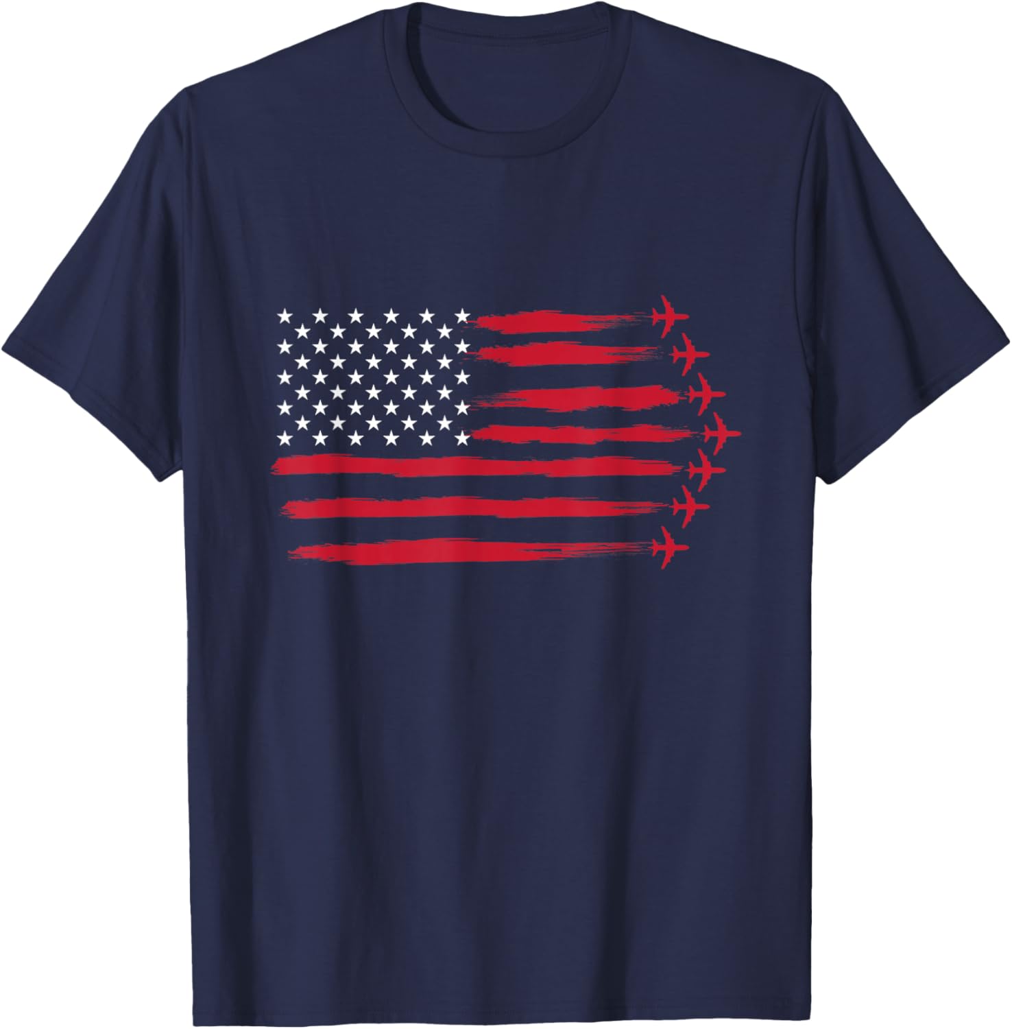 US Flag Airplanes T-Shirt for Airline Pilots and Aviation Lovers - 7