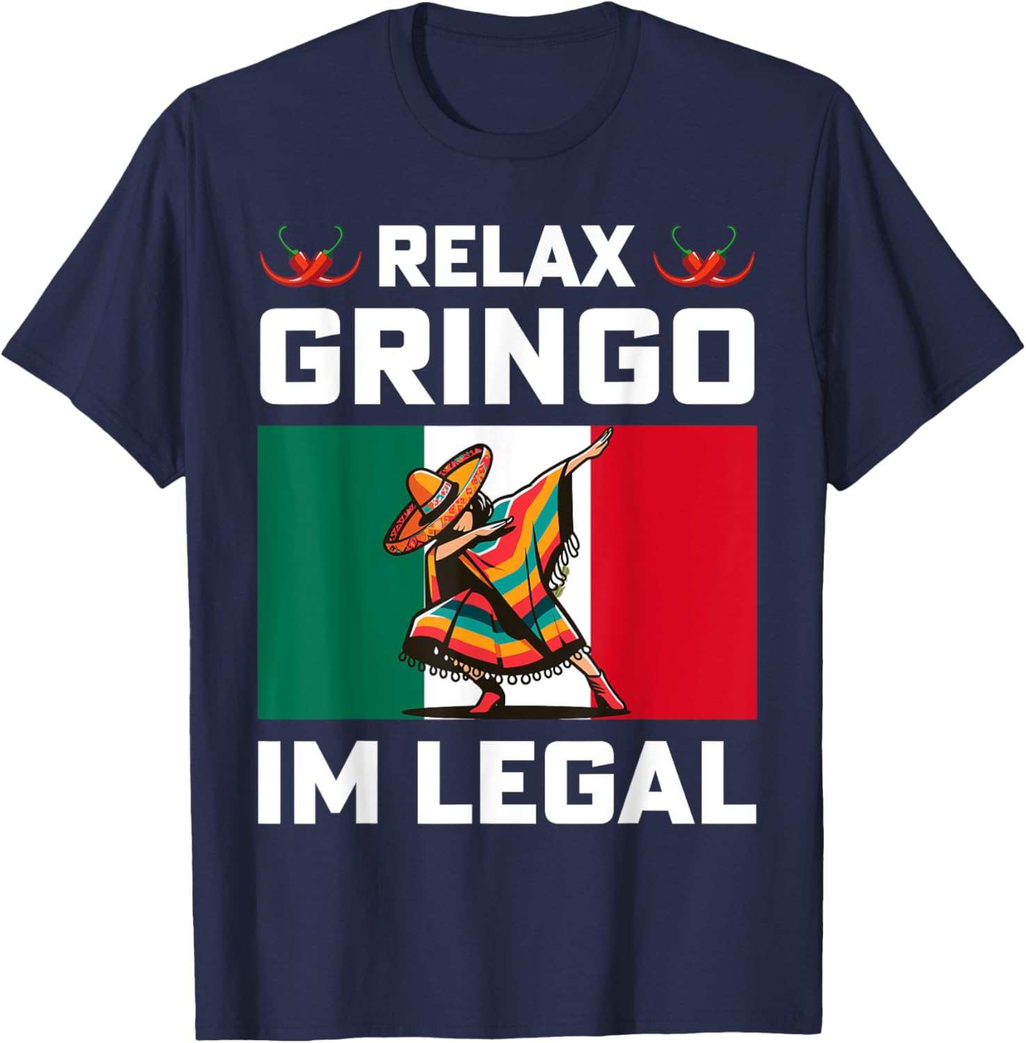Cinco de Mayo Relax Gringo I'm Legal Dabbing Boy T-Shirt for Fun Celebrations - 1
