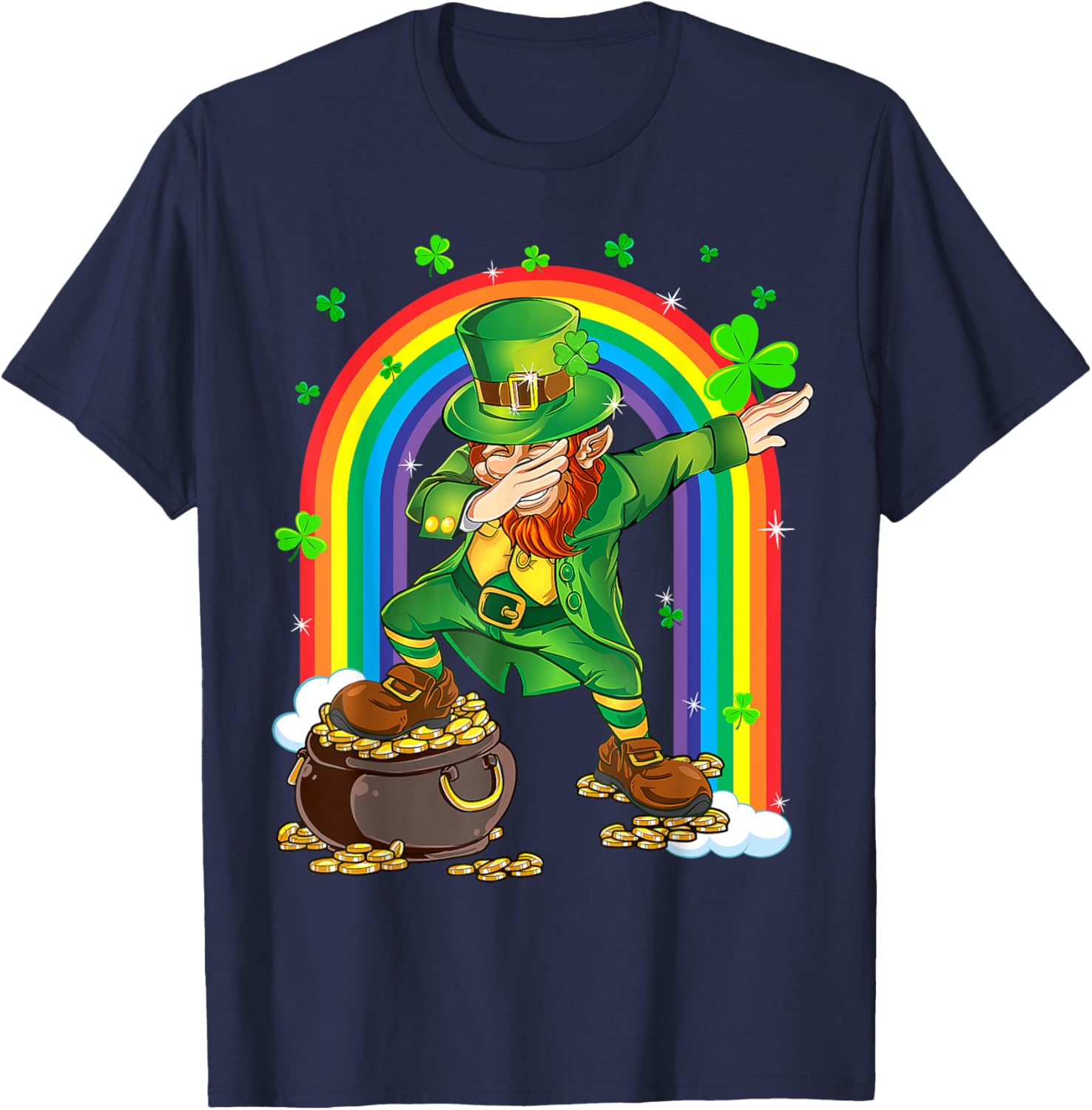 Cool 2025 St Patrick's Day Dabbing Leprechaun T-Shirt for Kids and Adults - 19
