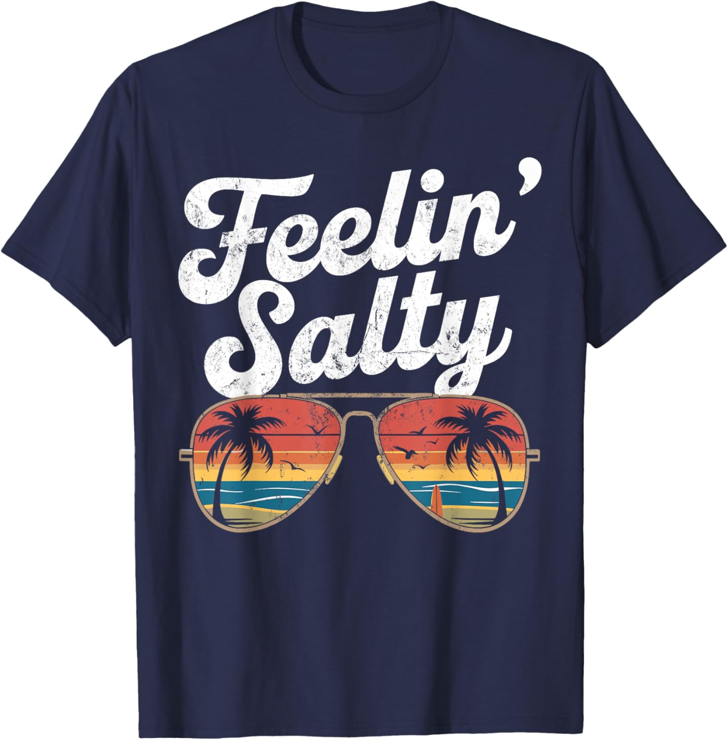 Funny Feelin Salty Vintage 70's Retro Beach Summer Vacation T-Shirt - 1