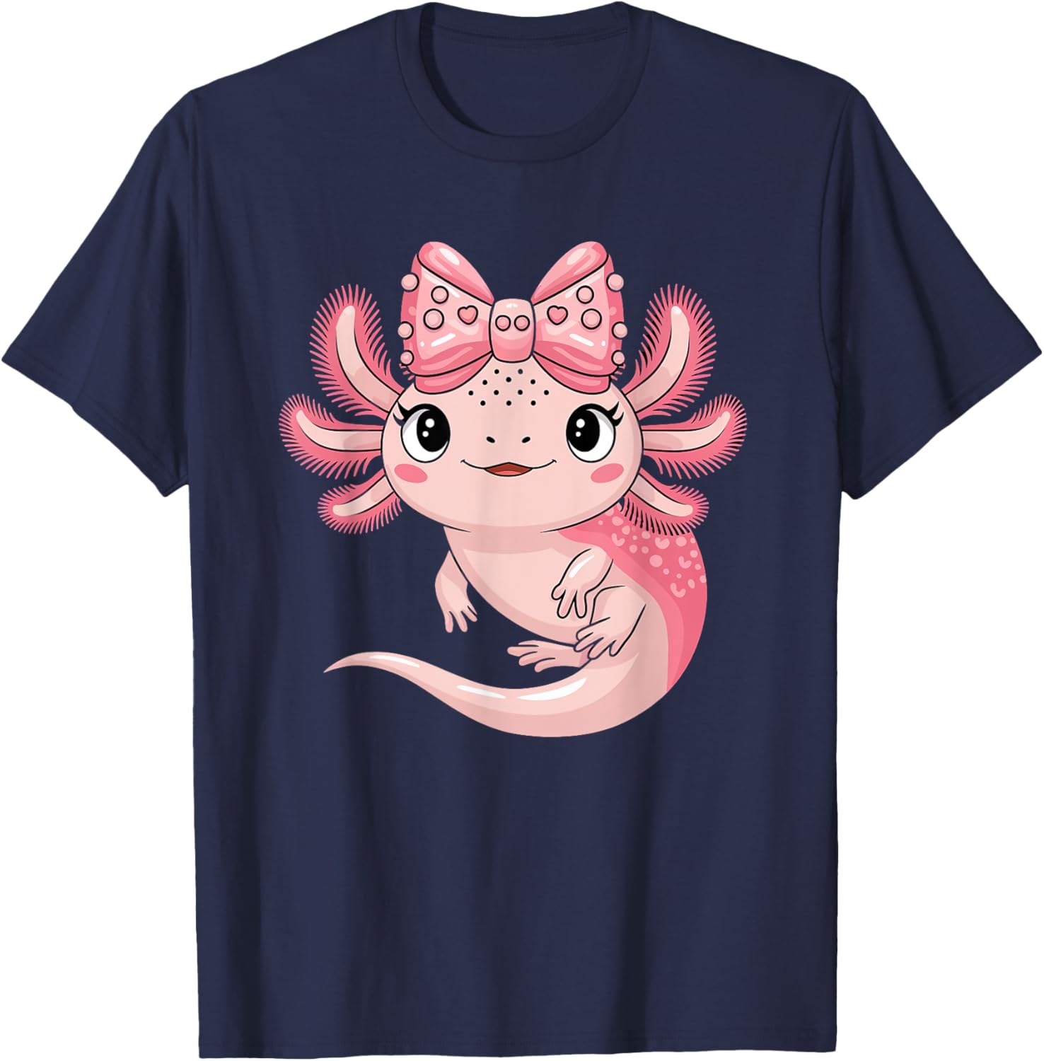 Cute Axolotl Girls Coquette Bow T-Shirt for Axolotl Lovers - 12