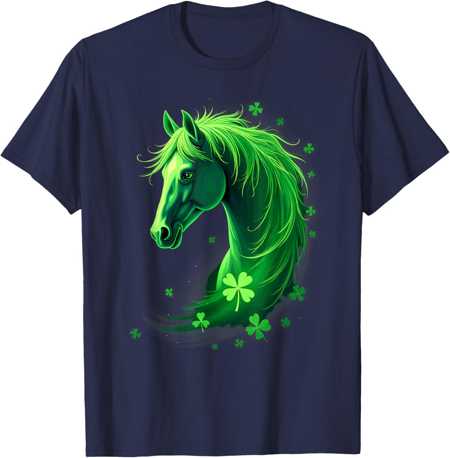 St Patrick's Day Horse Shamrocks T-Shirt for Festive Celebrations - 4
