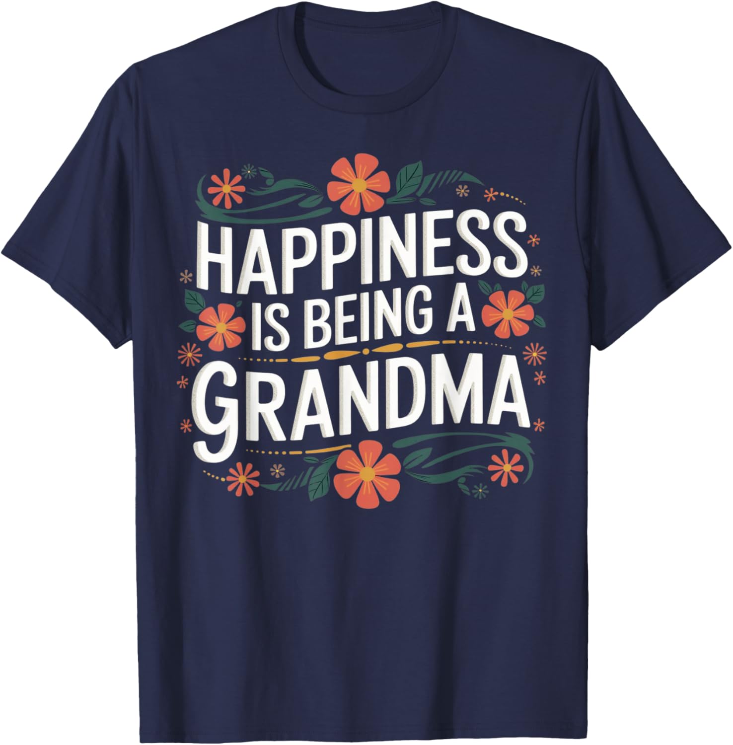 Women's Floral Grandma T-Shirt: Celebrate Your Happiness as a New Grandmother - 16