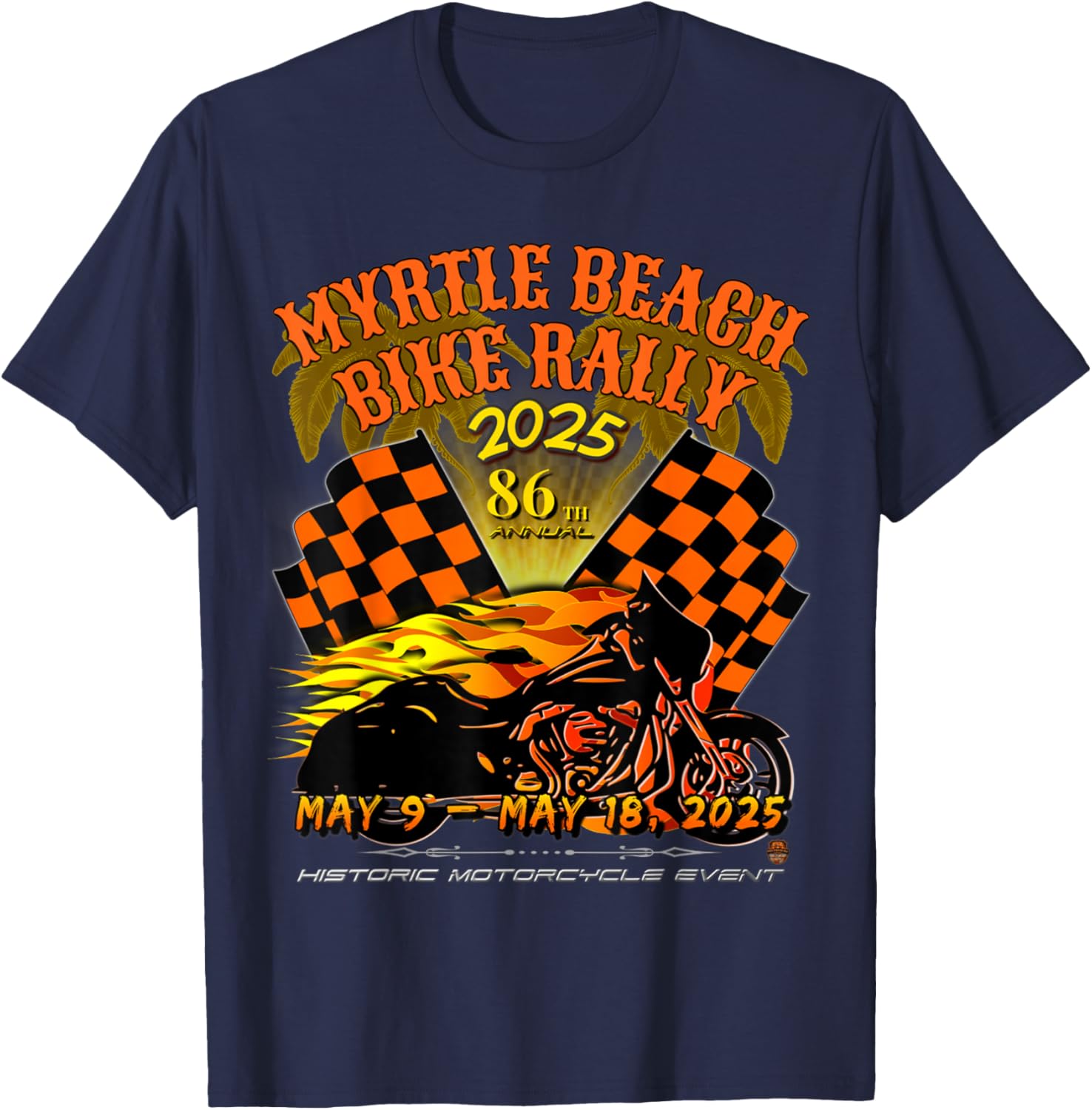 2025 Myrtle Beach Bike Rally Vintage Art T-Shirt for Classic Riders - 13