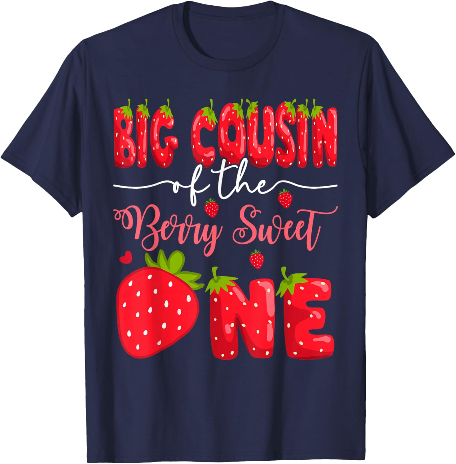 Big Cousin Strawberry T-Shirt for 1st Birthday Celebration - 6