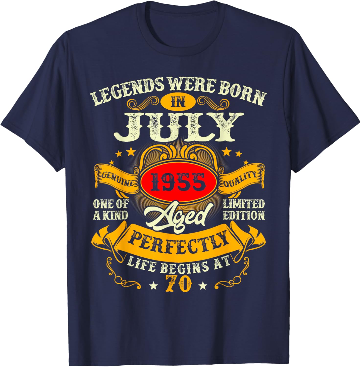 Vintage Retro 70th Birthday T-Shirt for July 1955 Legends Men Women - 13