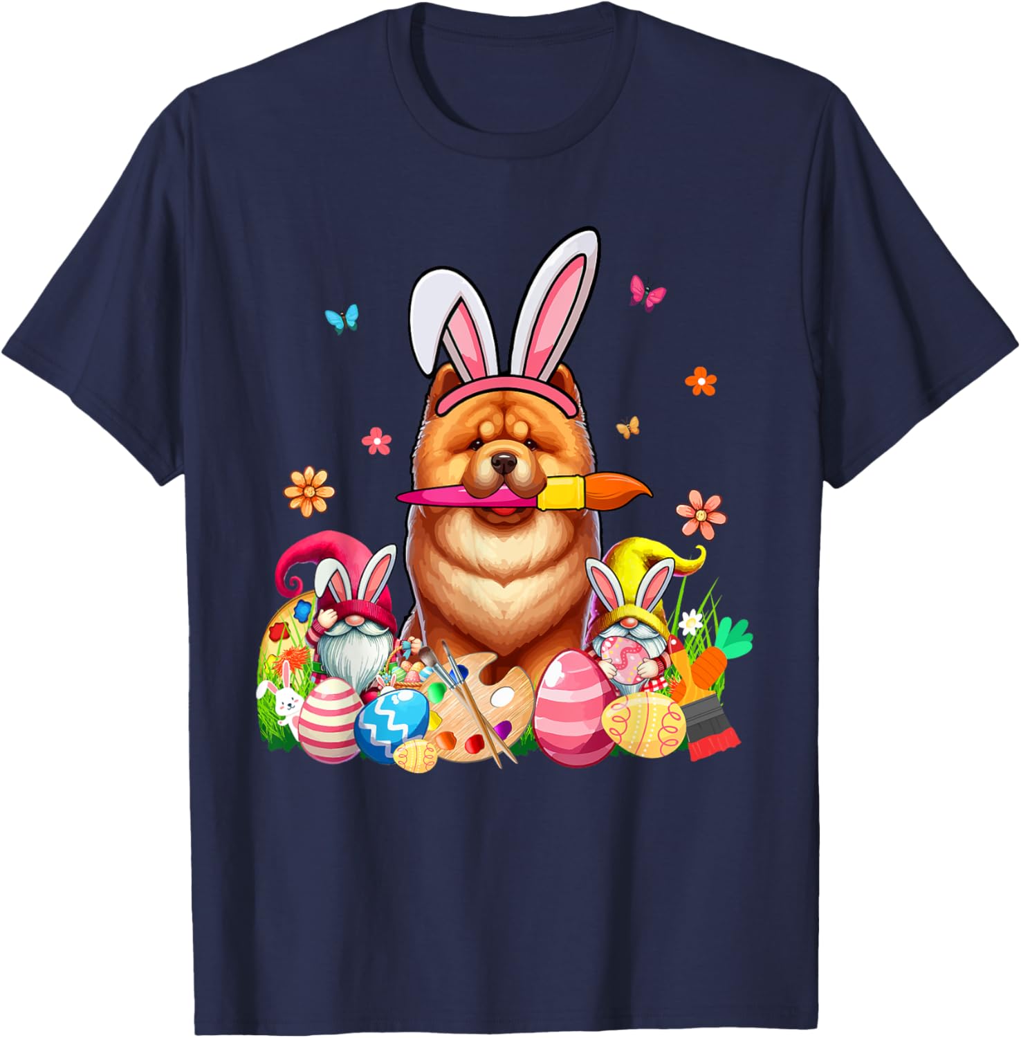 Chow Chow Cosplay Bunny Gnome Easter Eggs T-Shirt for Pet Lovers - 5