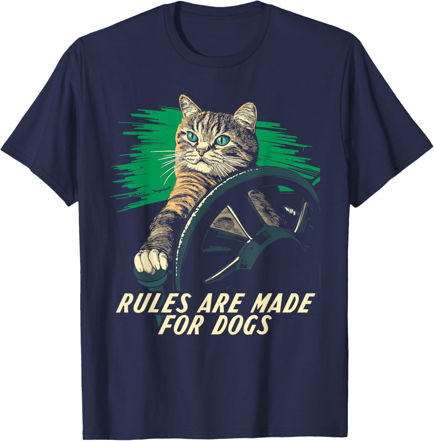 Funny Cat Lover T-Shirt Rules Are Made for Dogs for Men and Women - 2