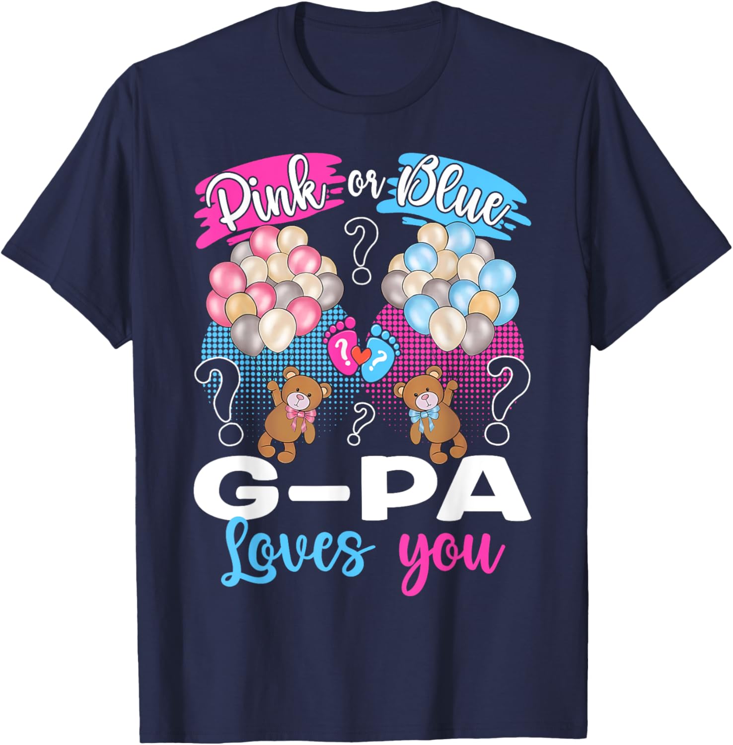 Bears Pink or Blue G-Pa Loves You Gender Reveal T-Shirt for Kids - 12